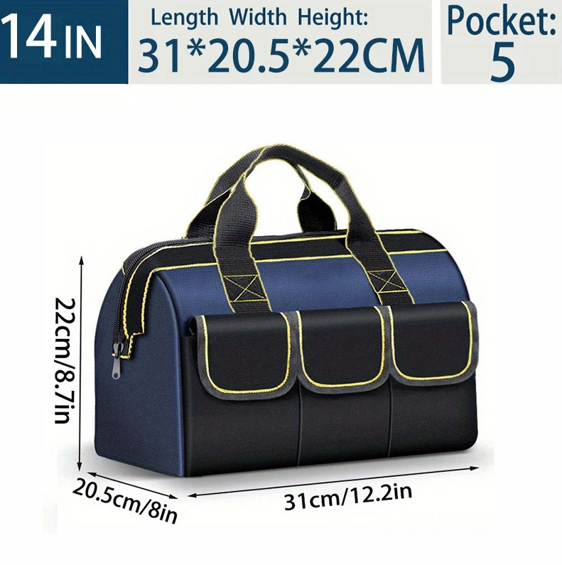 13-14 Inch Tool Bag Waterproof Electrician Toolkit Multi Pocket Storage Case