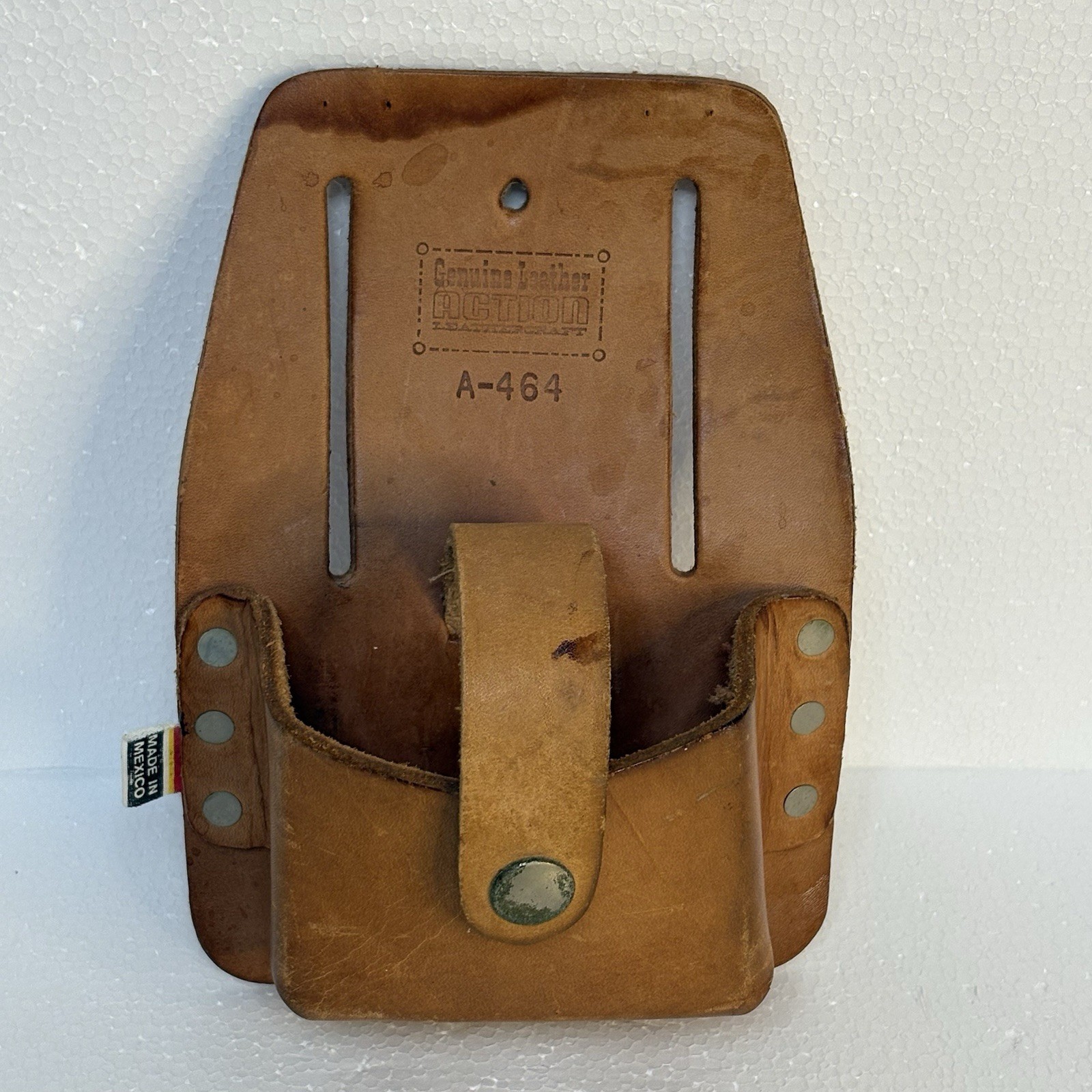 New Old Stock Nicholas Cowhide Small Tape Holder Belt Brown Leather No.464