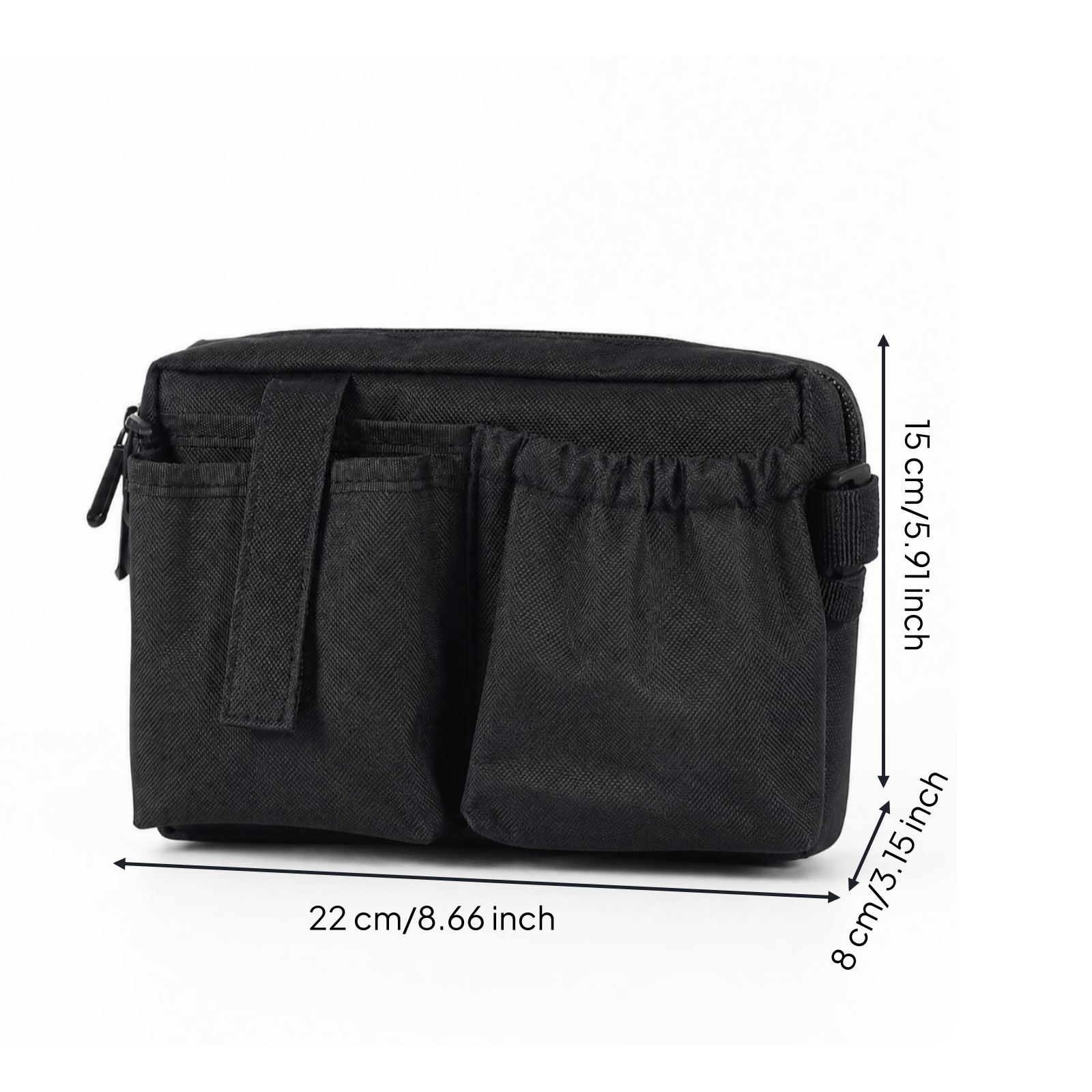 Textured Woven Adjustable Strap Zippered Tool Waist Bag Waist Tool Bag