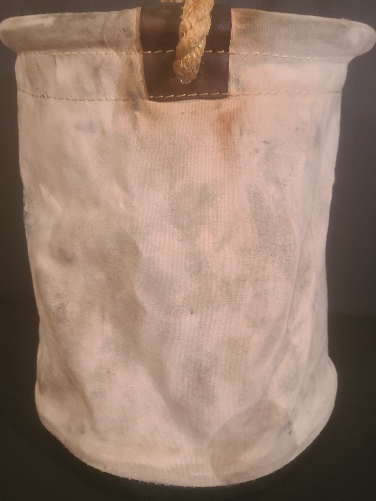 RARE EARLY Klein-BUHRKE Tools 5109 Canvas Tool Bucket Bag Lineman w/Rope Handle