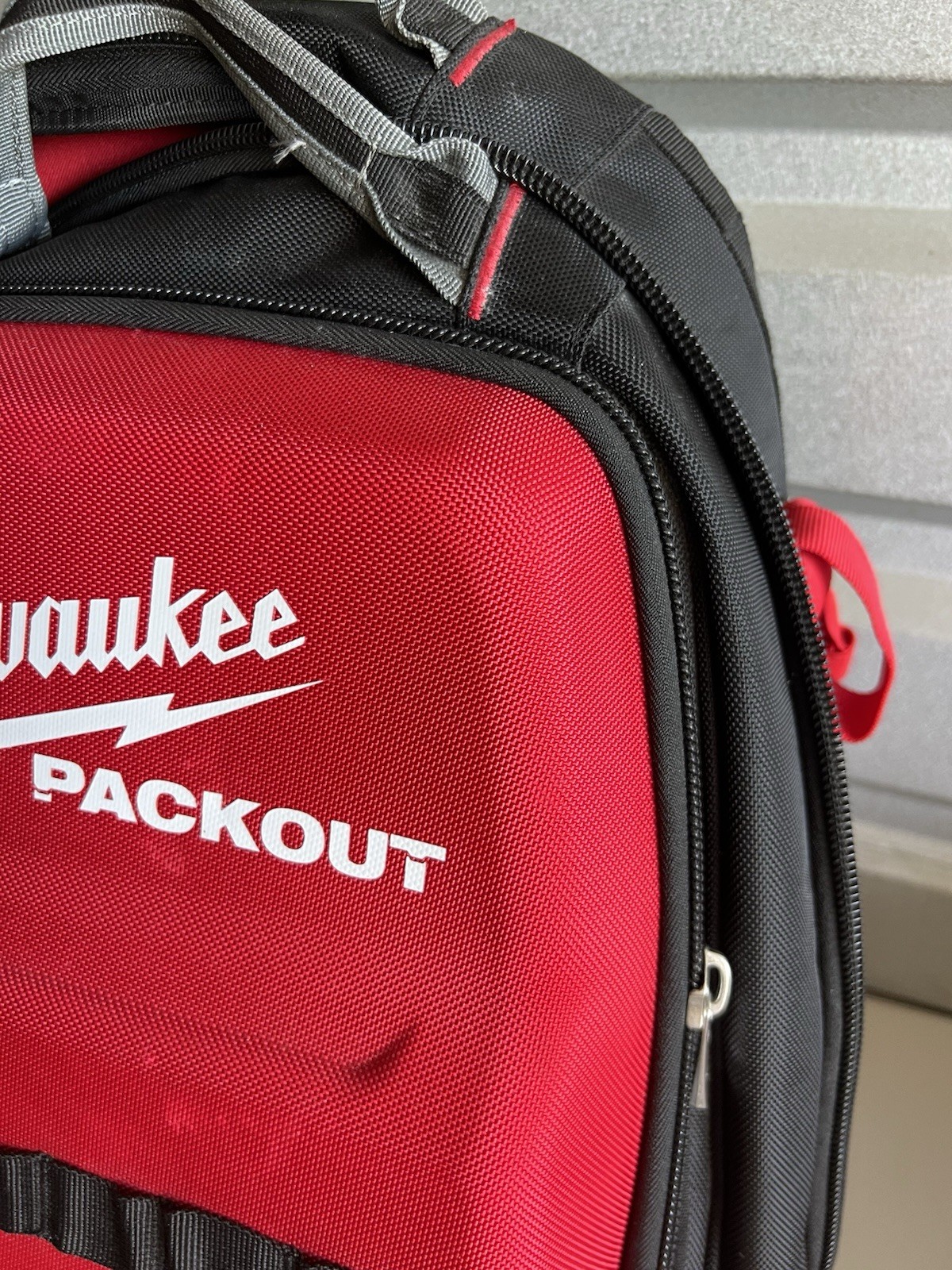Milwaukee 48-Pocket Tear-Resistant PACKOUT Modular Storage Backpack NEEDS REPAIR