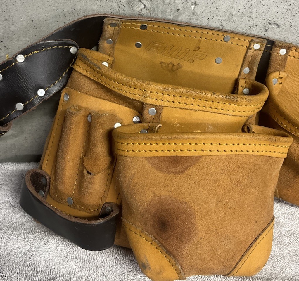 AWP Leather Construction General Contractor Utility Tool Belt Adjustable 1LT-428