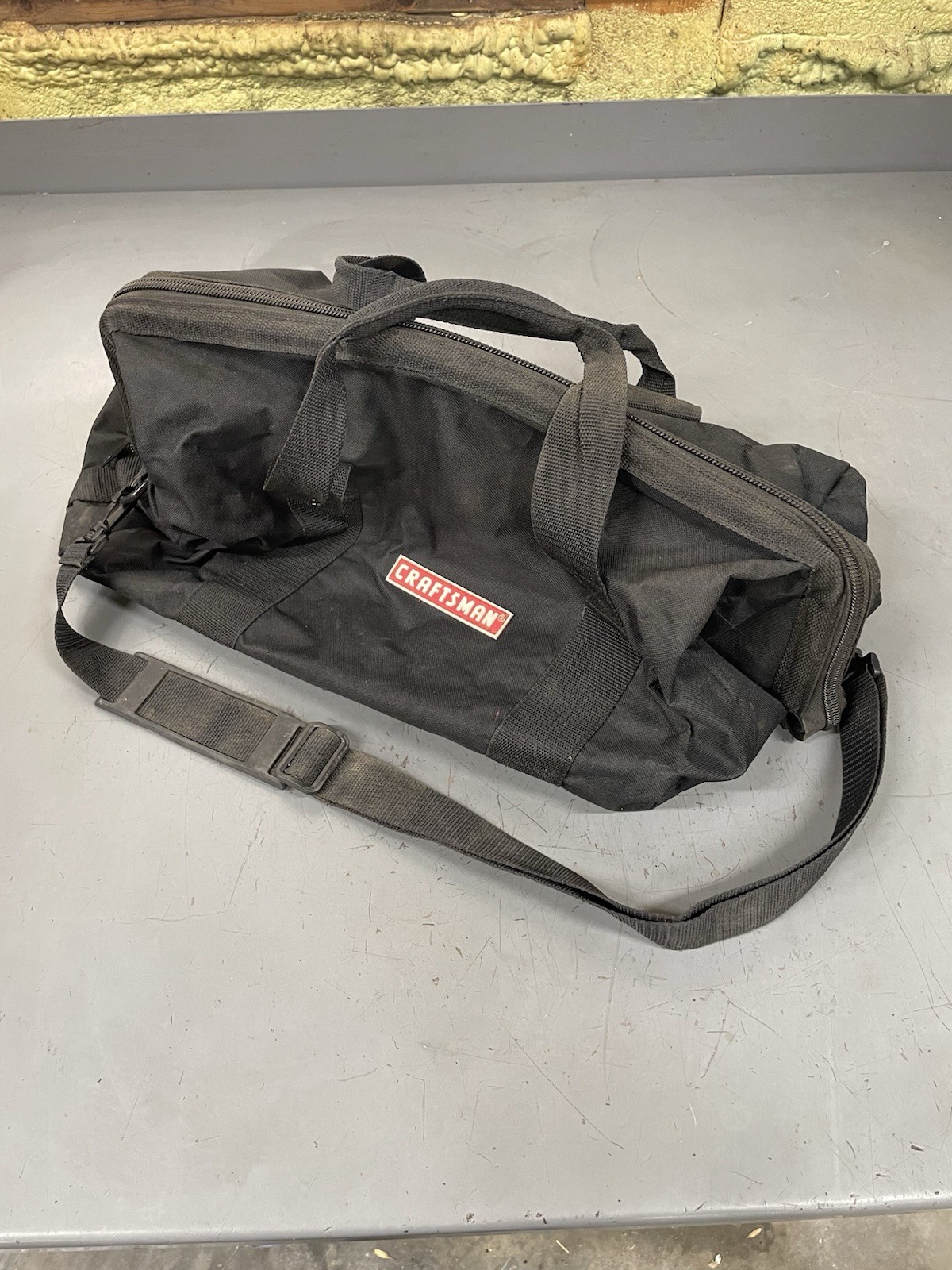 CRAFTSMAN POWER TOOLS Bag Canvas Soft Side w/ Zip Closure Inner Pockets Black