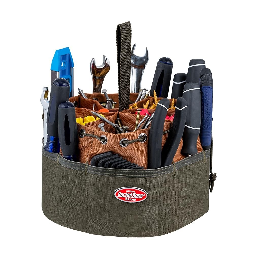 Canvas Organizer Parachute Bag with 19 Pockets for Tools, Nails, Screws, Bolts –