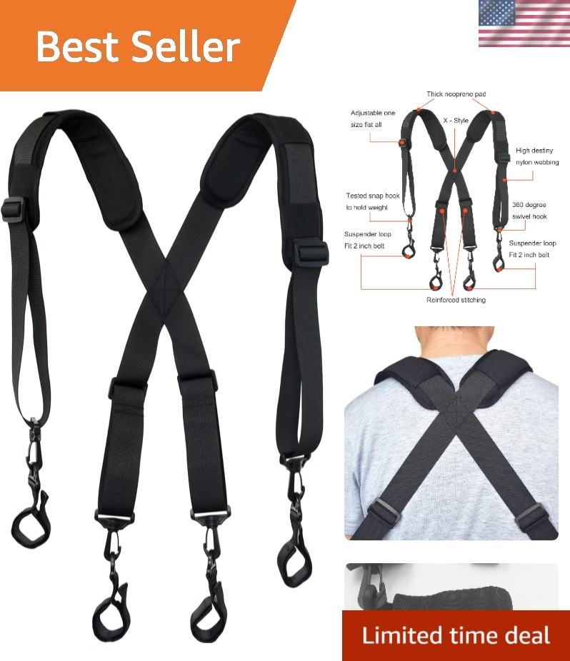 Padded Adjustable Tactical Duty Belt Suspender for Optimal Weight Distribution
