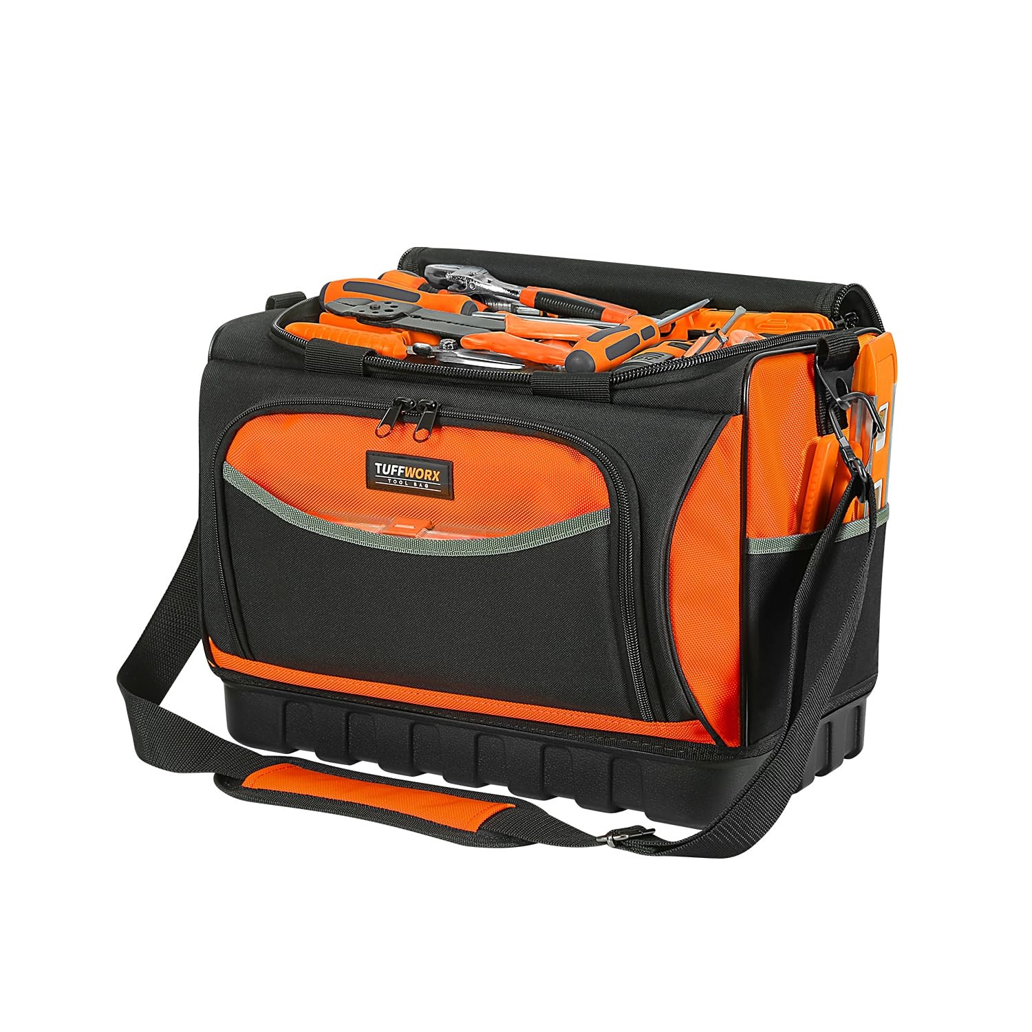 Tool Bag, Large Tool Organizer Bag with 18 Pockets,15.7x 11.4x 9.8 inch, Heav…