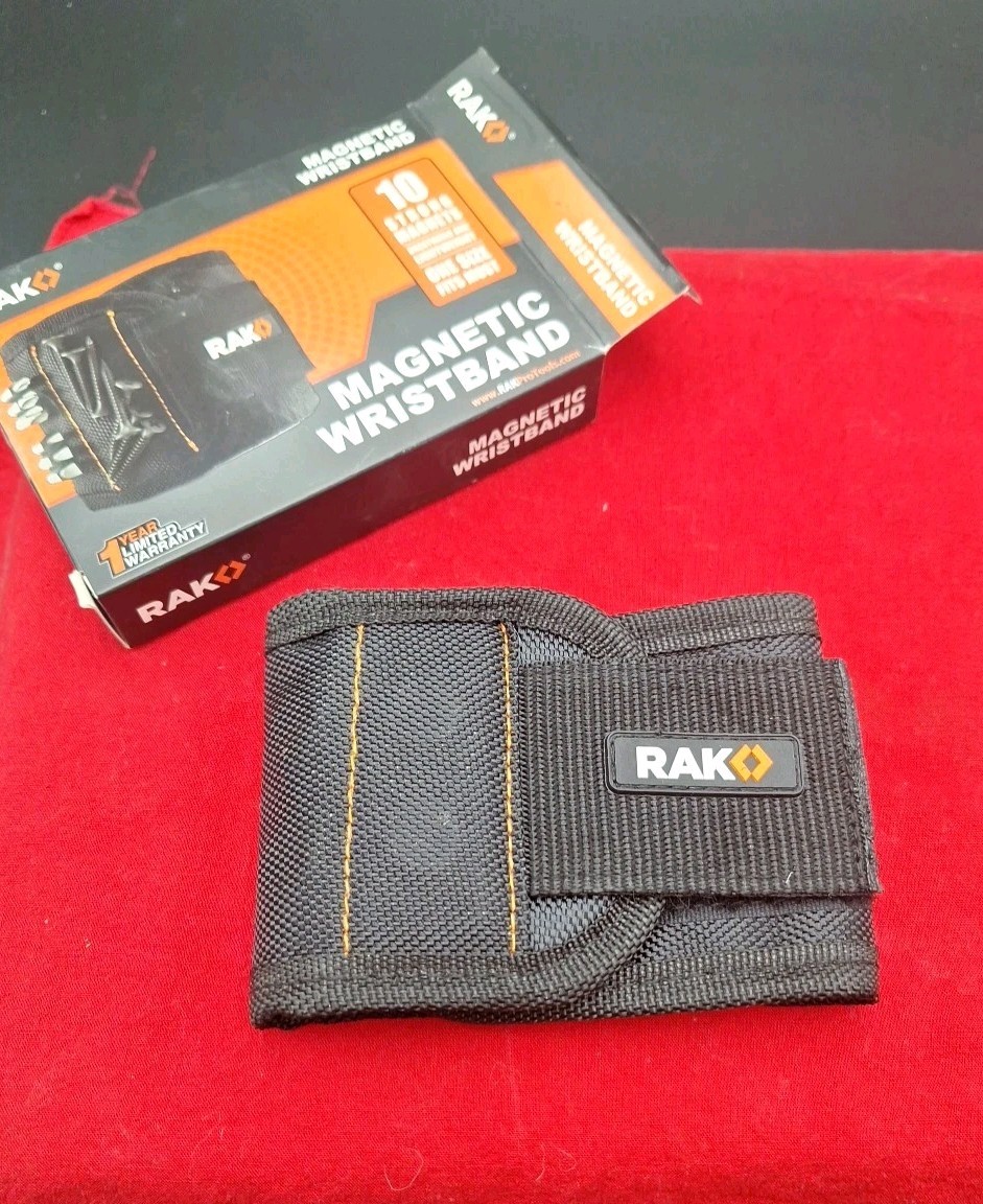 RAK MW10SM Magnetic Wristband Tool Organizer- 3rd Hand Holds Nails-Washers Etc