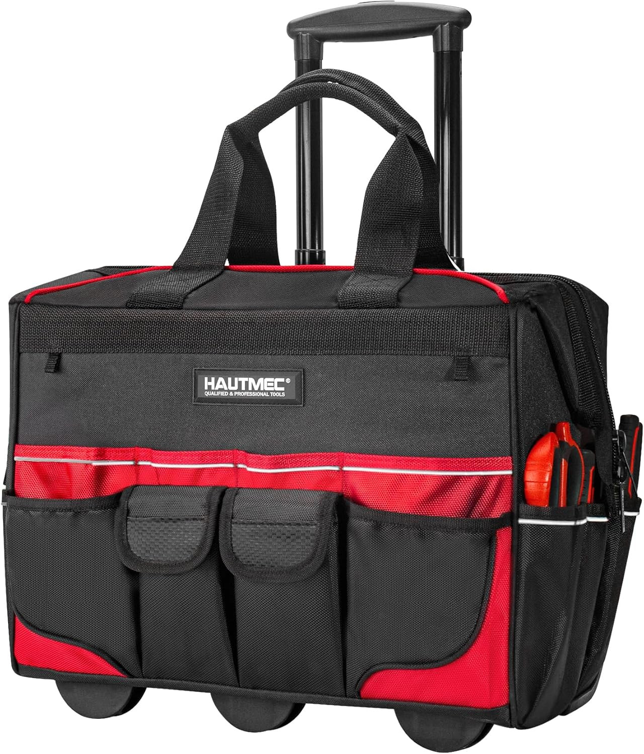 18″ Rolling Tool Bag with Wheels & 23 Pockets – Water-Resistant Organizer