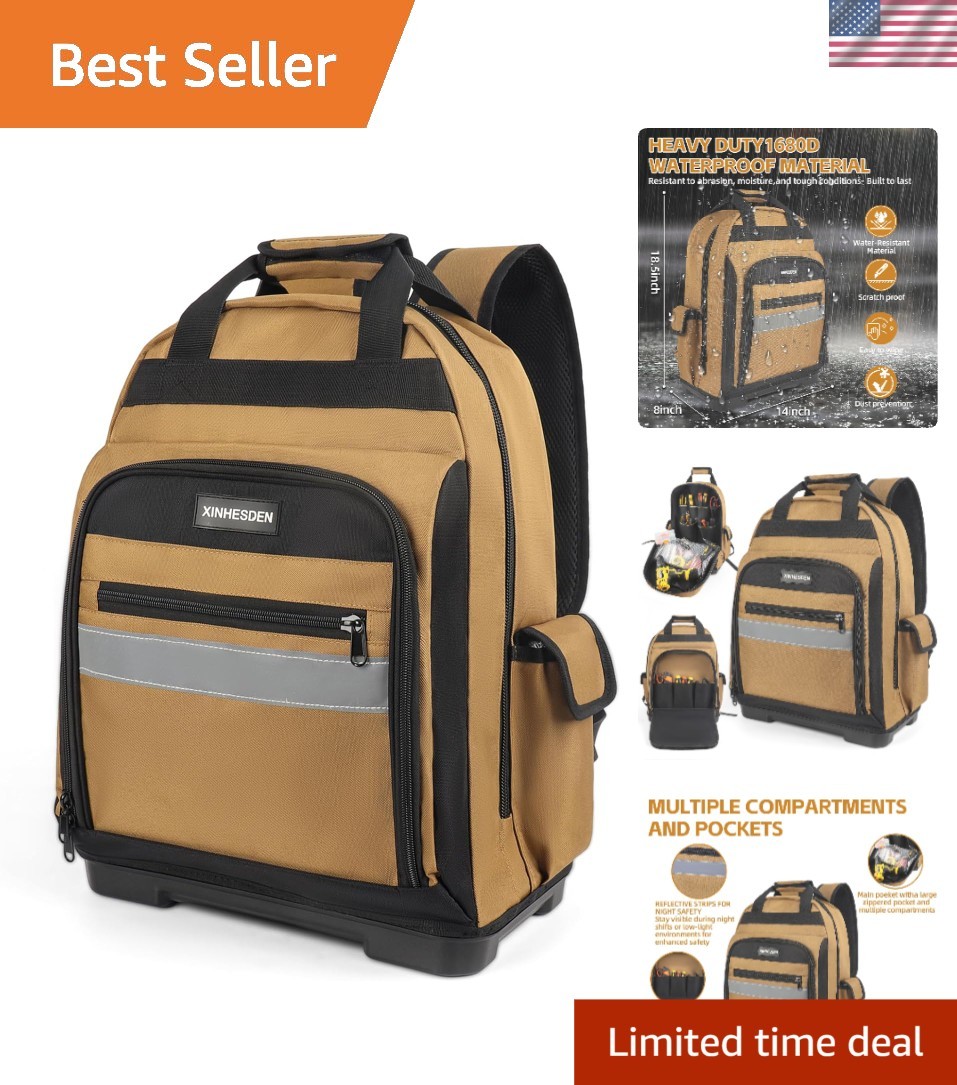 Multi-Pocket Heavy-Duty Tool Backpack – Durable and Waterproof Storage Solution