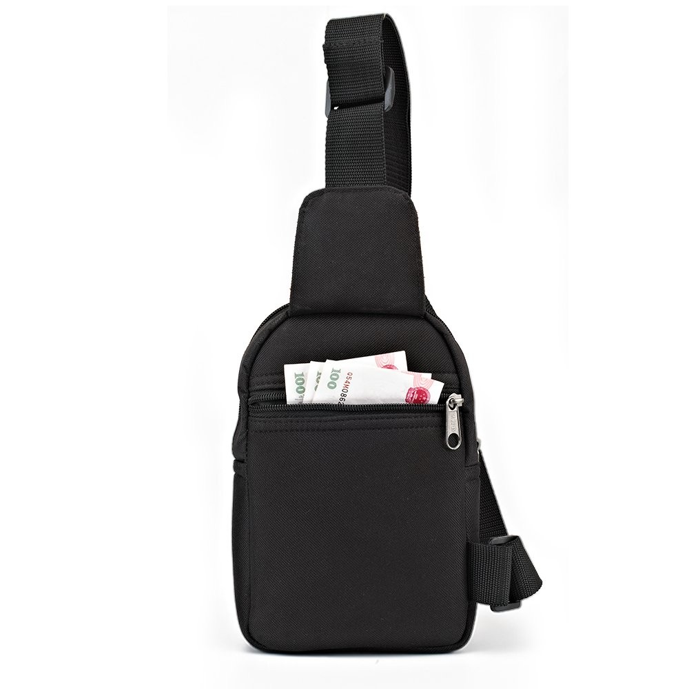 Sling Bag Chest Backpack, Crossbody Shoulder Tool Pouch for Men Women, Black