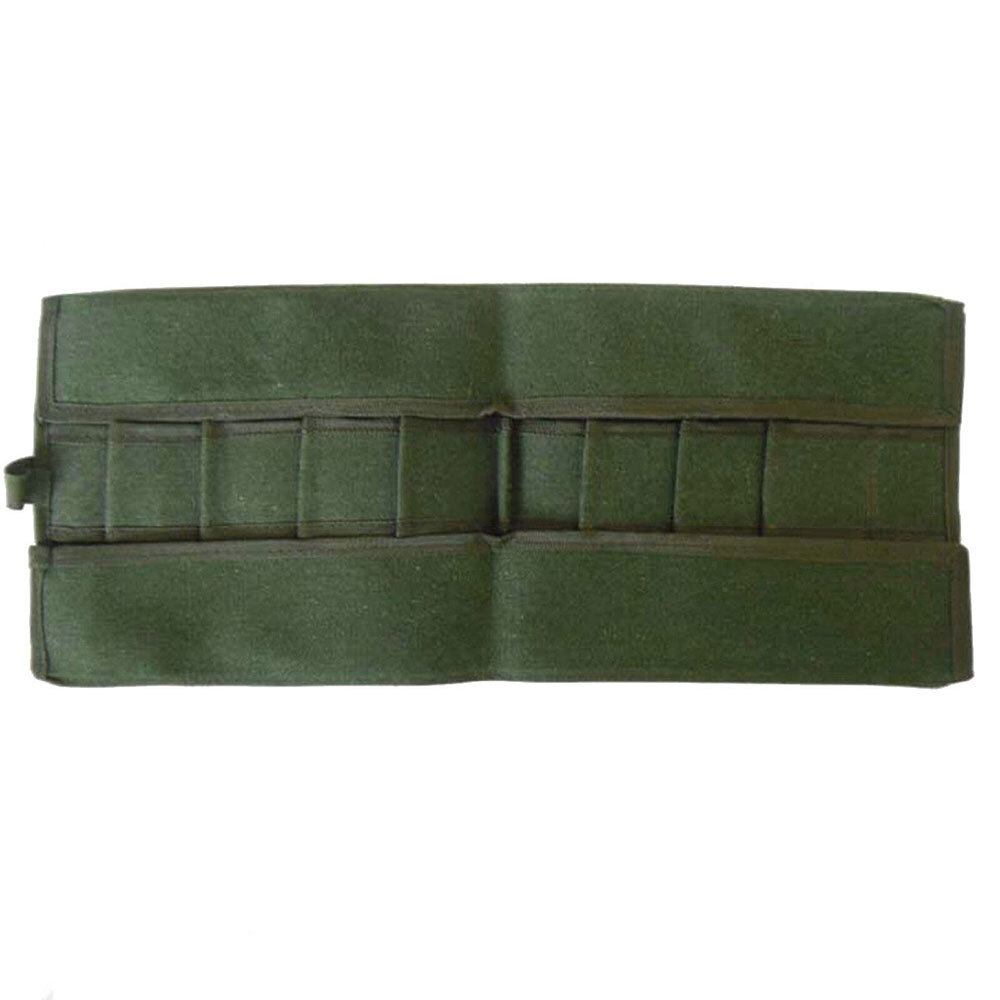 10Pockets Canvas Spanner Wrench Tool Roll Up storage bag Organizer Pouches Case*