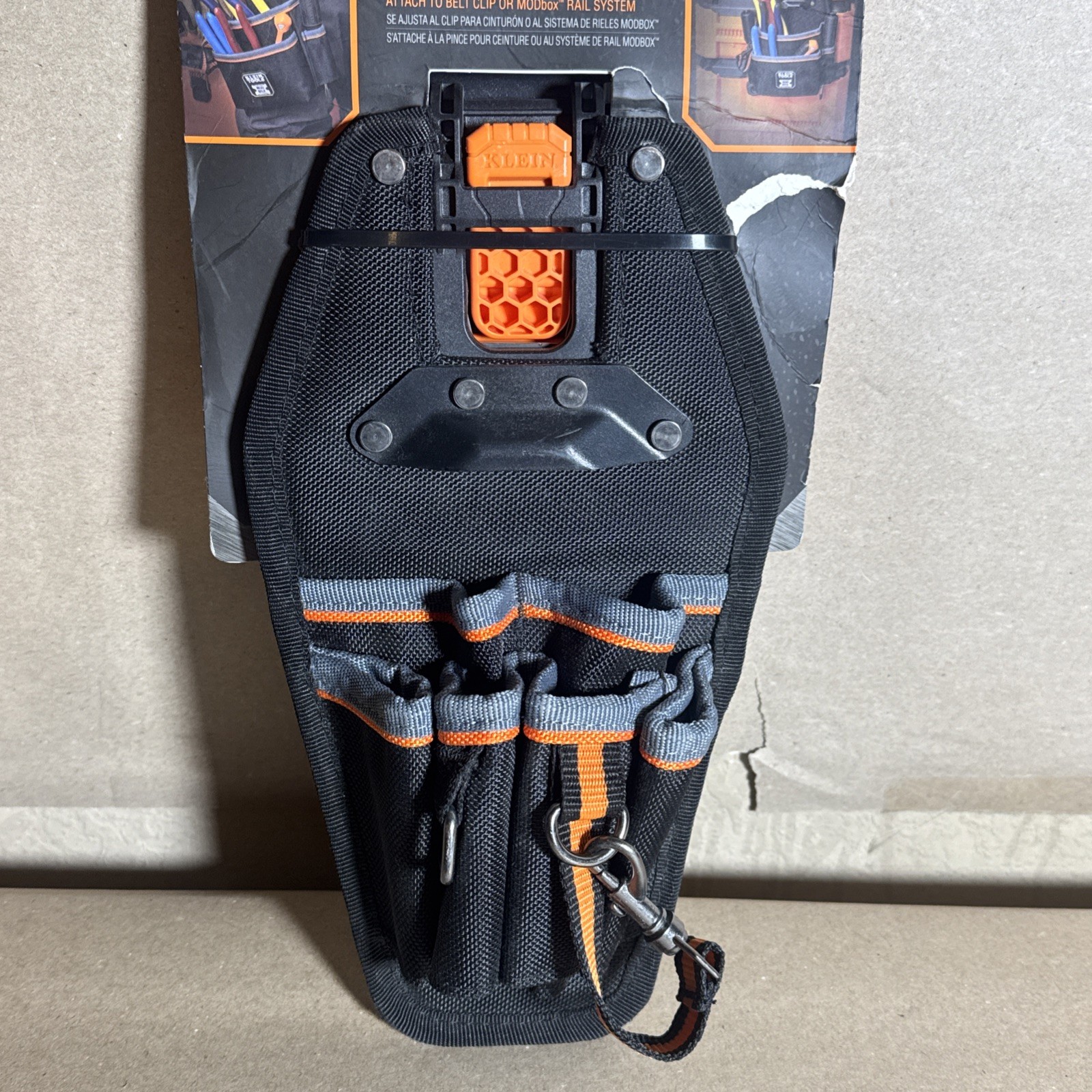 Klein Tools 55833Mb Pouch, Tool Pouch, Modbox, Open, Black/Gray/Orange,
