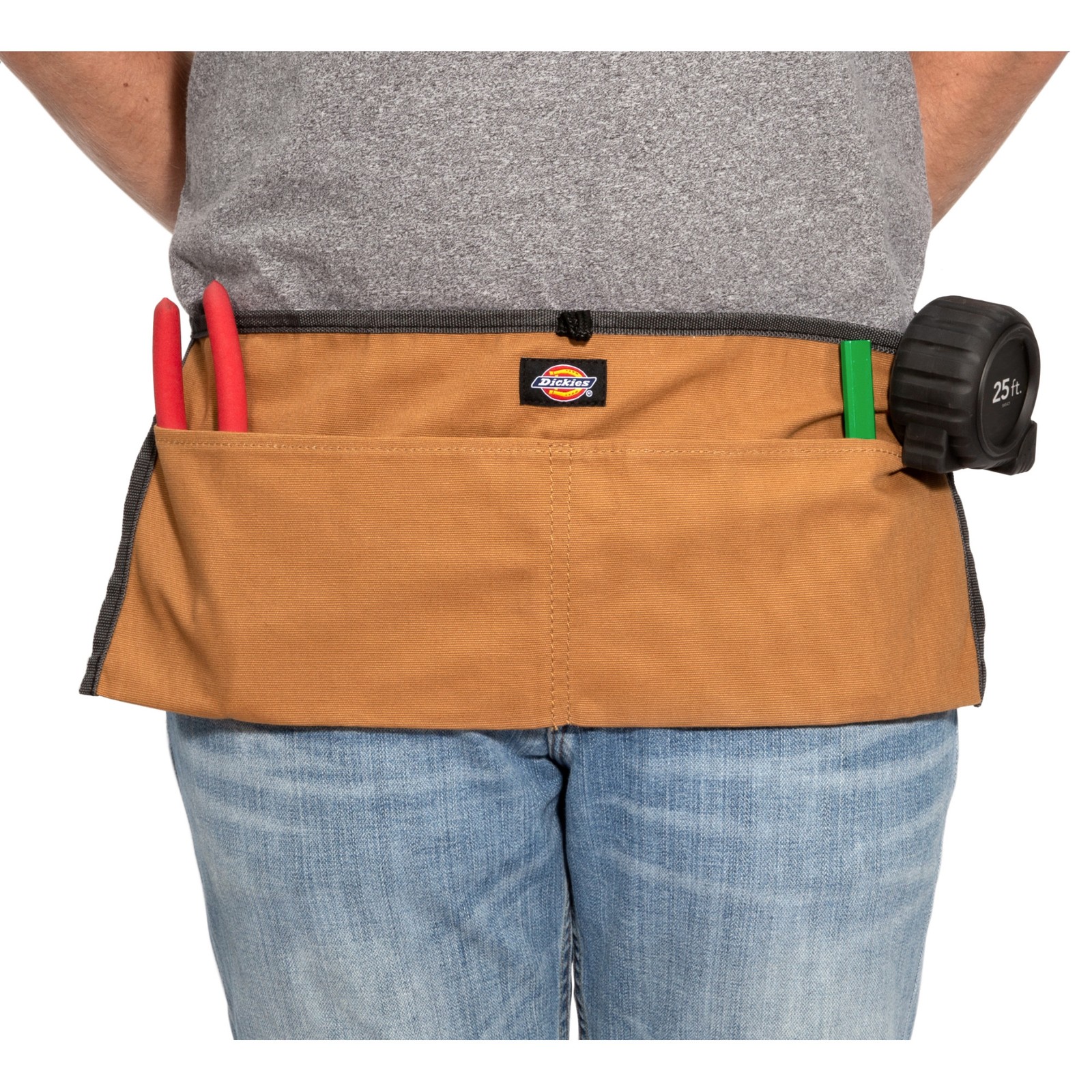 Canvas Work Apron 2 Pocket with Drawstring Closure Gray Tan Dickies 57024