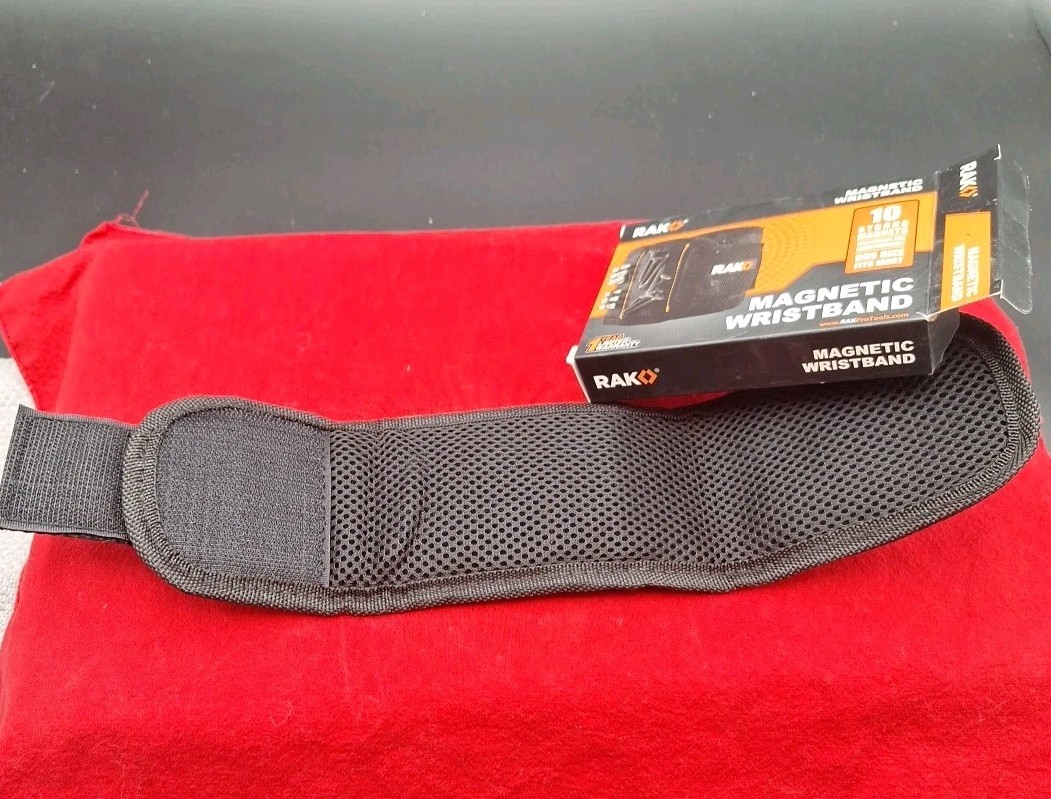 RAK MW10SM Magnetic Wristband Tool Organizer- 3rd Hand Holds Nails-Washers Etc