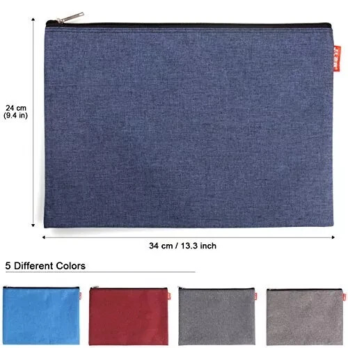 5 Pack Canvas Zipper Tool Bag Set 13.3″ X 9.4″ 14oz Heavy Duty Waterproof Multip