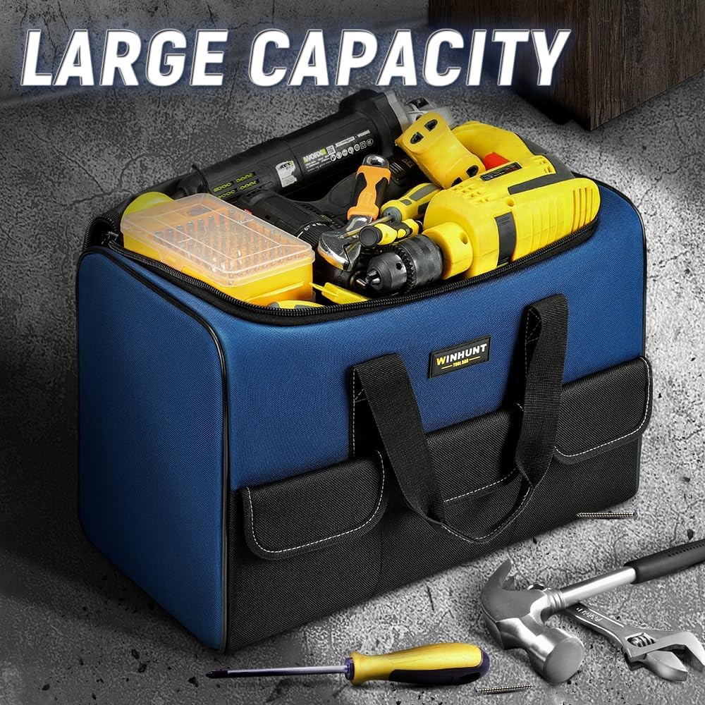 Large 1680D Tool Bag 5 Pockets Heavy Duty Electrician DIY Craftsmen Blue