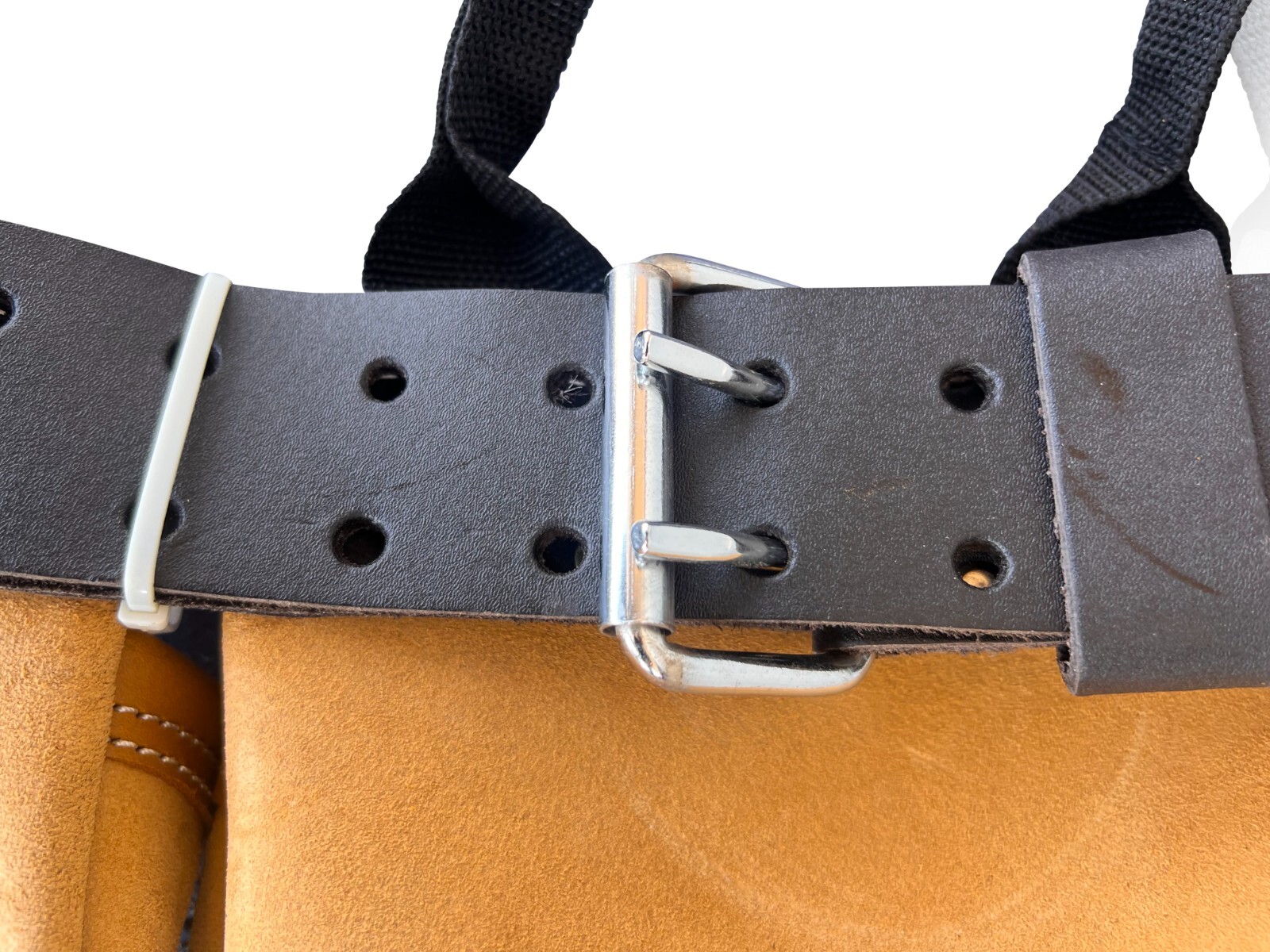 Heavy Duty Oil Tan Premium Leather Tool Belt with Carry Handles