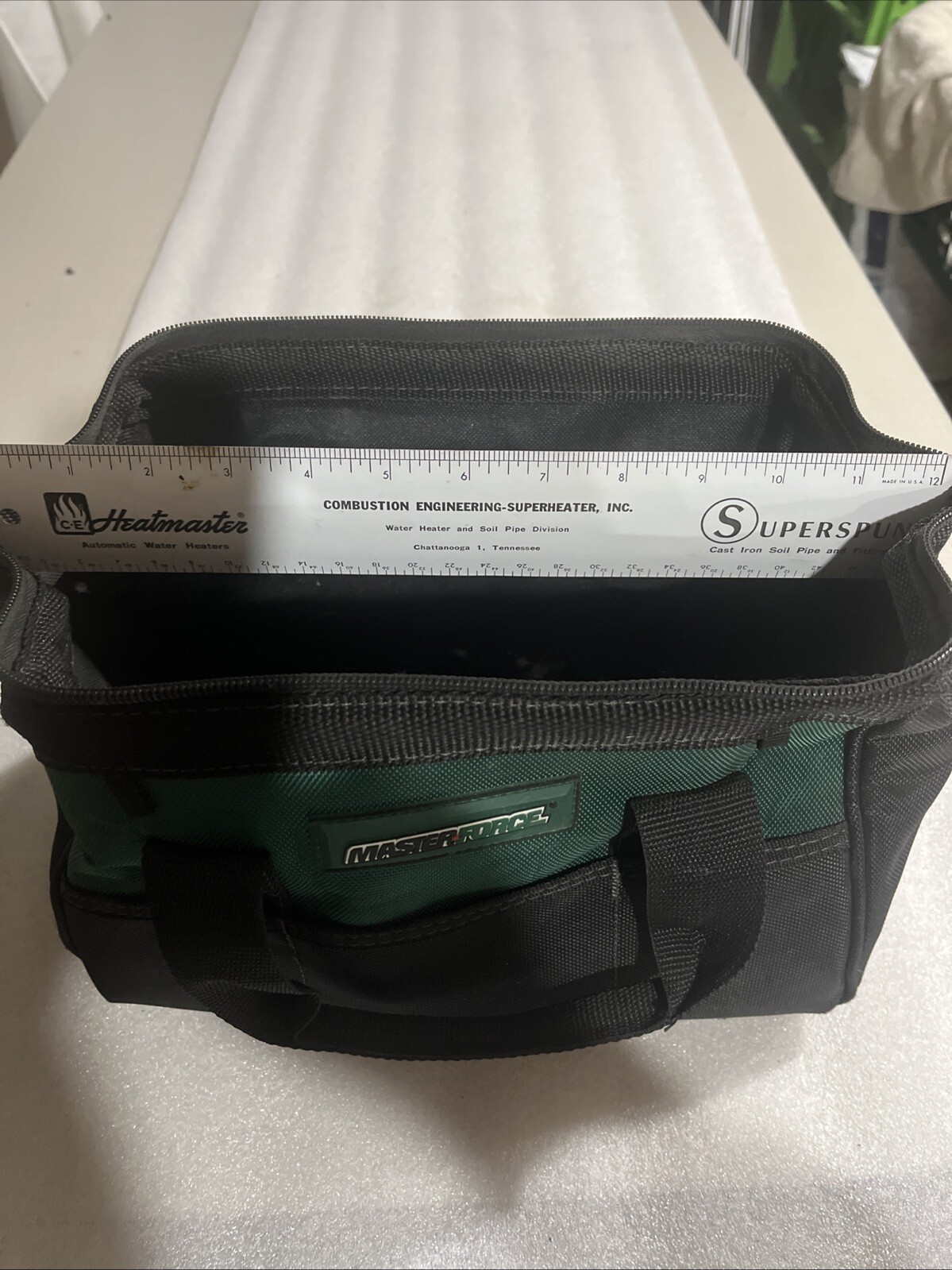 🇺🇸MASTERFORCE 12″ Tool Bag Large Zippered 3 Pocket Exterior Heavy Duty Fabric