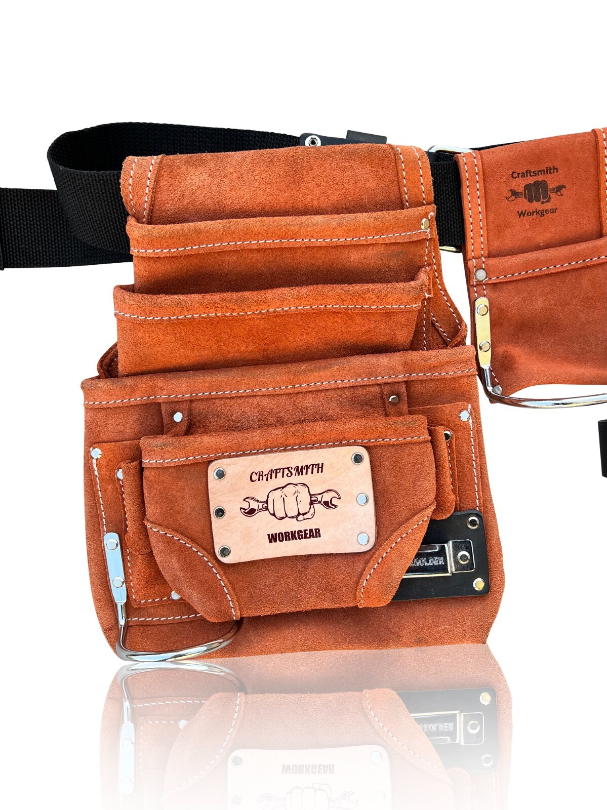 Professional Grade Heavy Duty Suede Leather Framer Roofer Belt with Handles