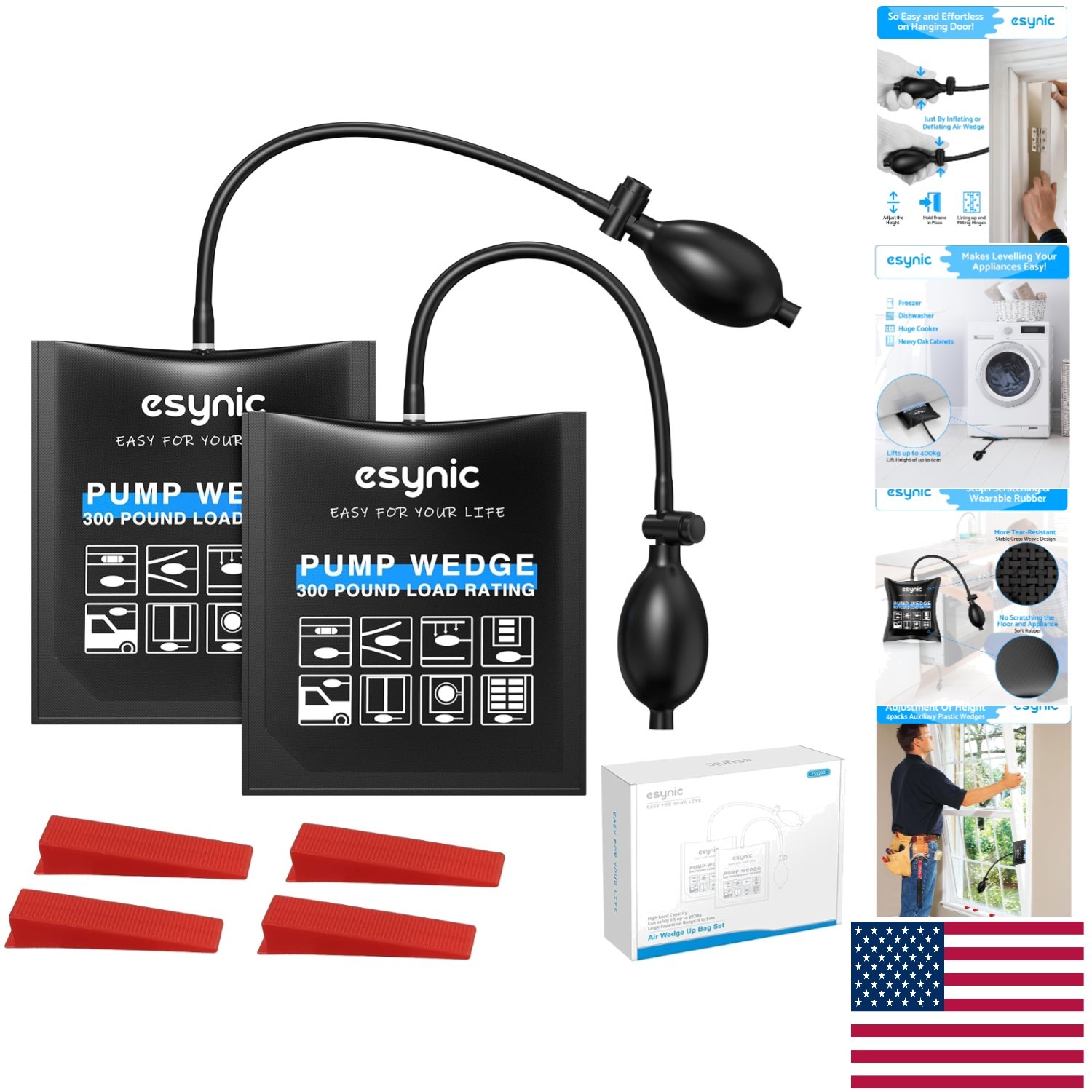 Heavy-Duty 2 Pack Air Wedge Bag Kit – 300lbs Lifting Power & Quick-Release Valve