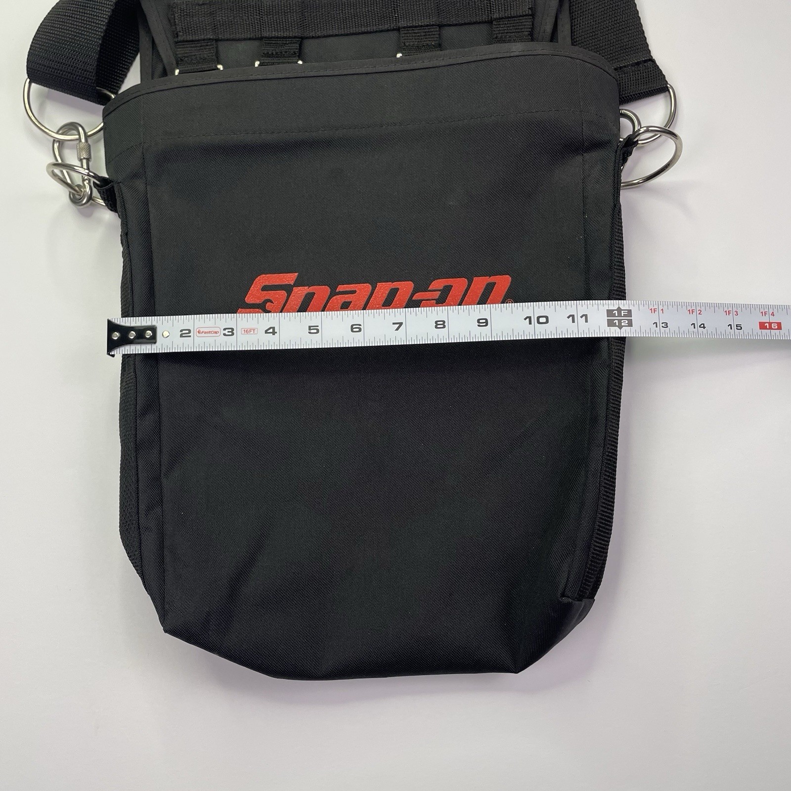 Snap On Tool Bag Pouch Carabiners Adjustable Strap Black
