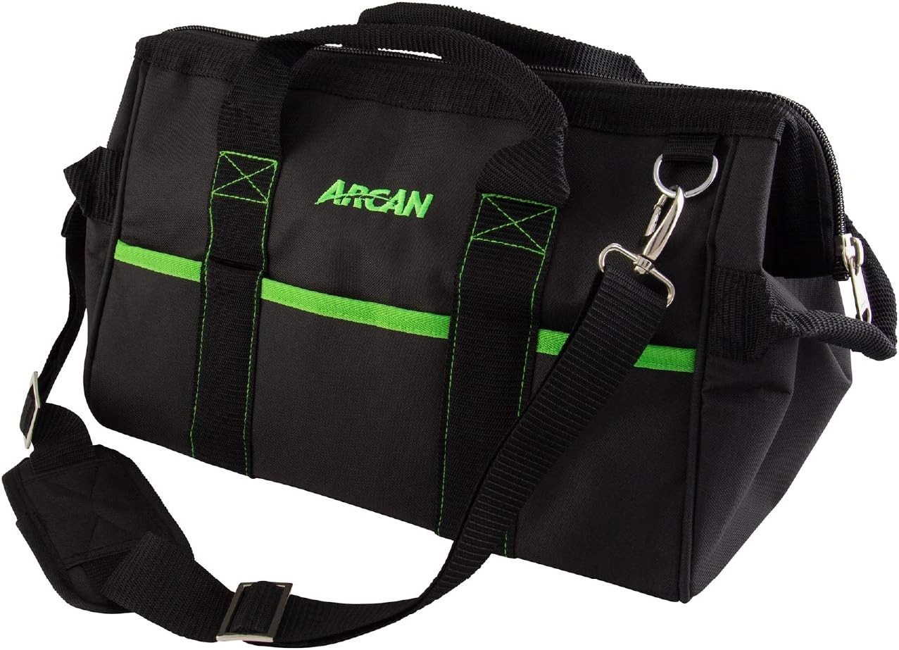 Arcan 16″ Tool Bag 6 Outside Pockets 8 Inside Pockets Shoulder Strap ABAG68