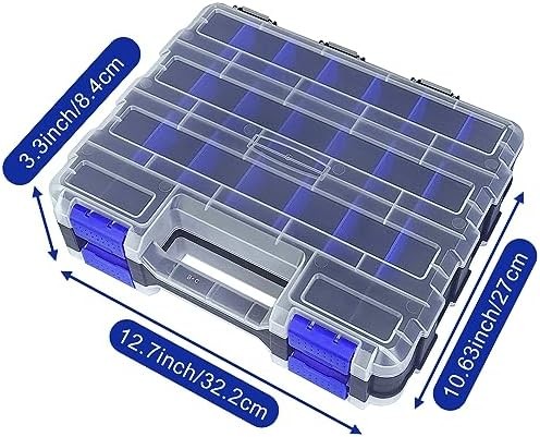 Tools Organizer Box Small Parts Storage Box 50-Compartment Double Side Hardware
