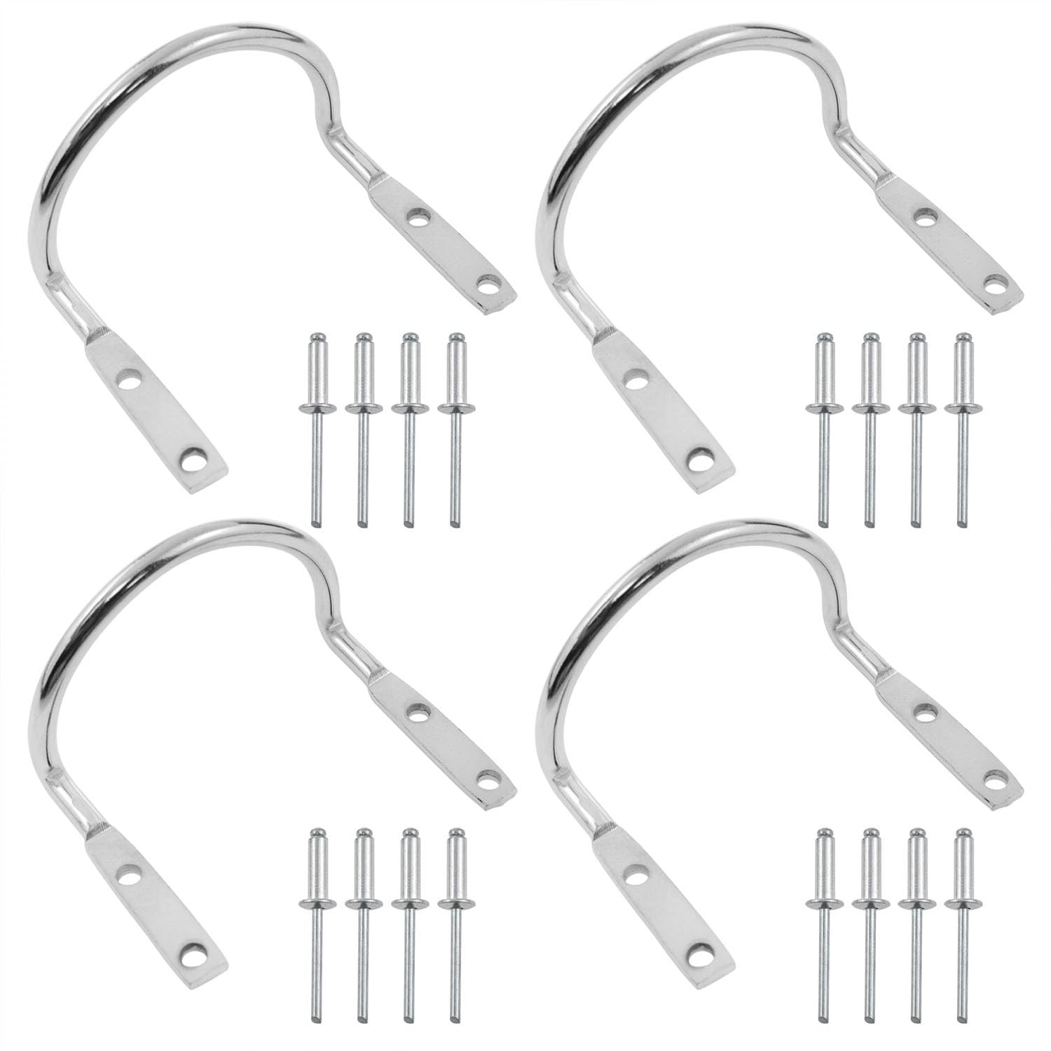 Silver Hammer Holder Drill Tool Belt Holster Rivets Axes Hand Tools 4 PCS