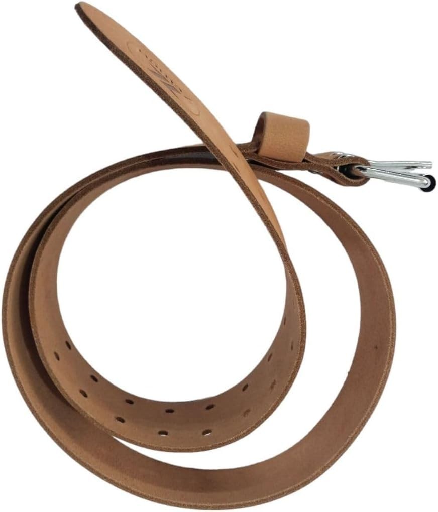 2 inch Heavy Duty Top Grain Leather Work Belt Natural Color for Construction