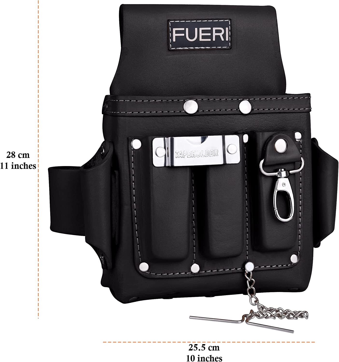 Leather Tool Pouch for carpenters Tool bag for electricians Framers 4 Pocket