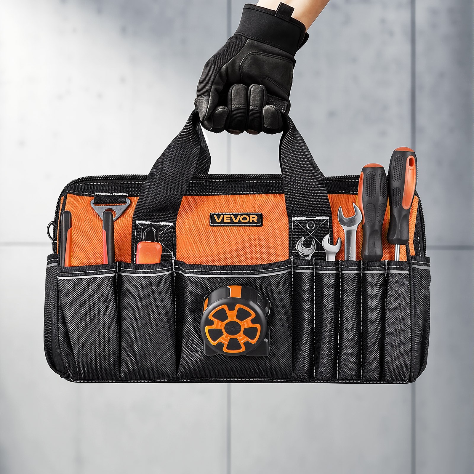 VEVOR Tool Bag 15.7 Inch 33-Pocket Portable Tool Box Organizer Storage Toolbox
