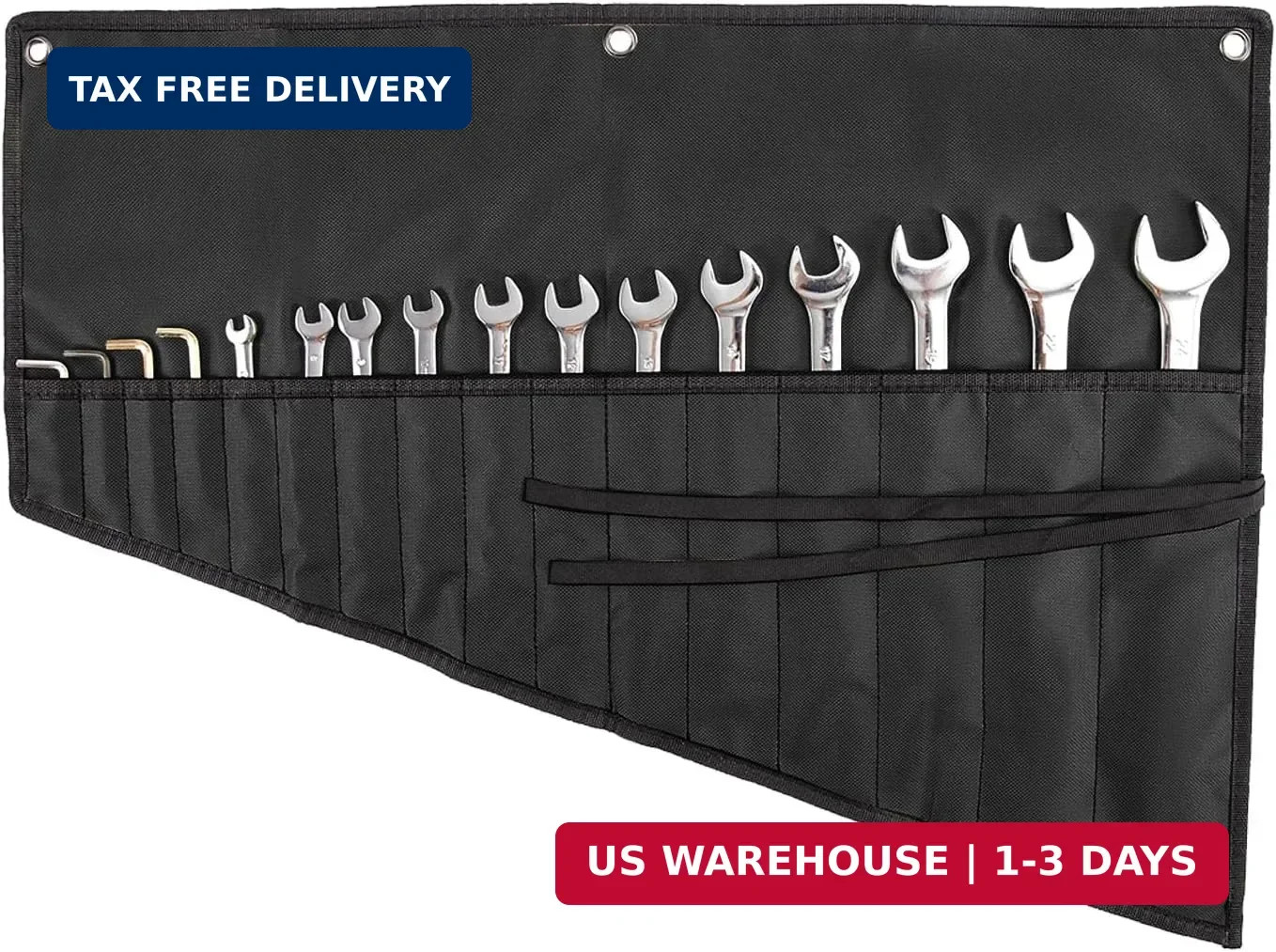 Wrench Organizer,Tool Roll Pouch – 16-Pocket Waterproof Oxford Cloth Wrench Roll
