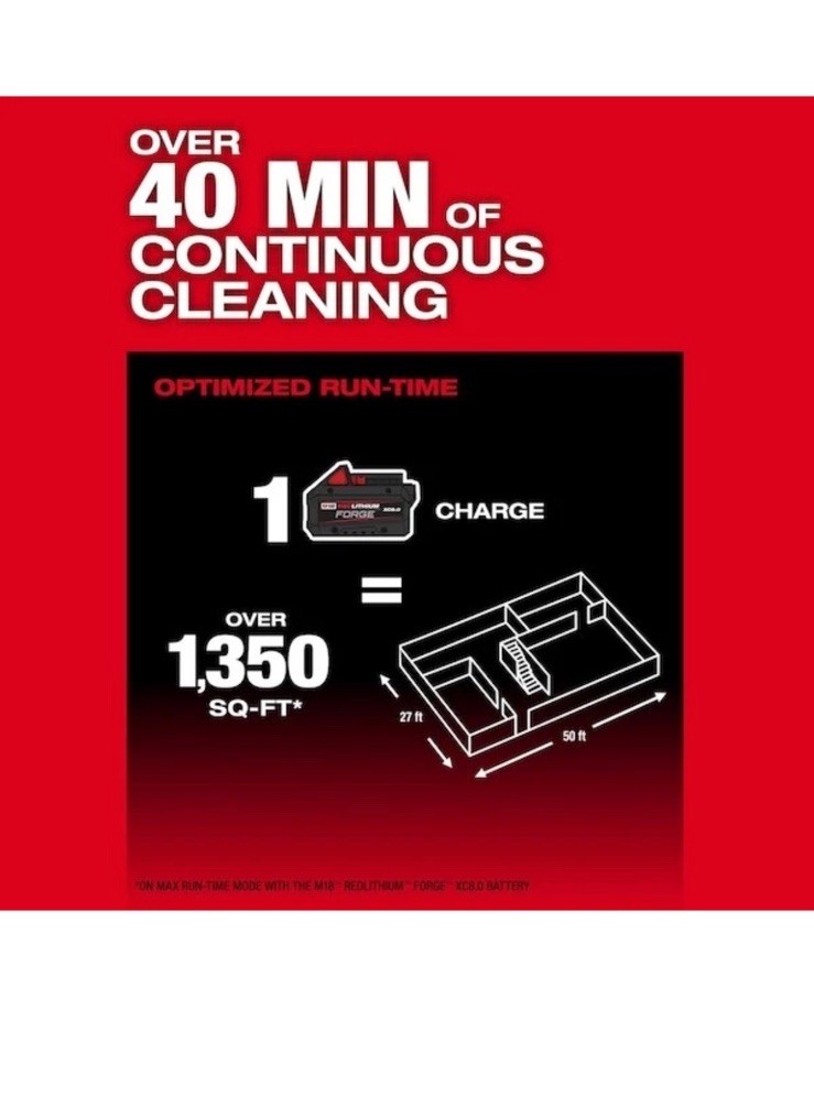 Milwaukee Tool 0895-20 Backpack Vacuum, 18 In H, 16 Lb