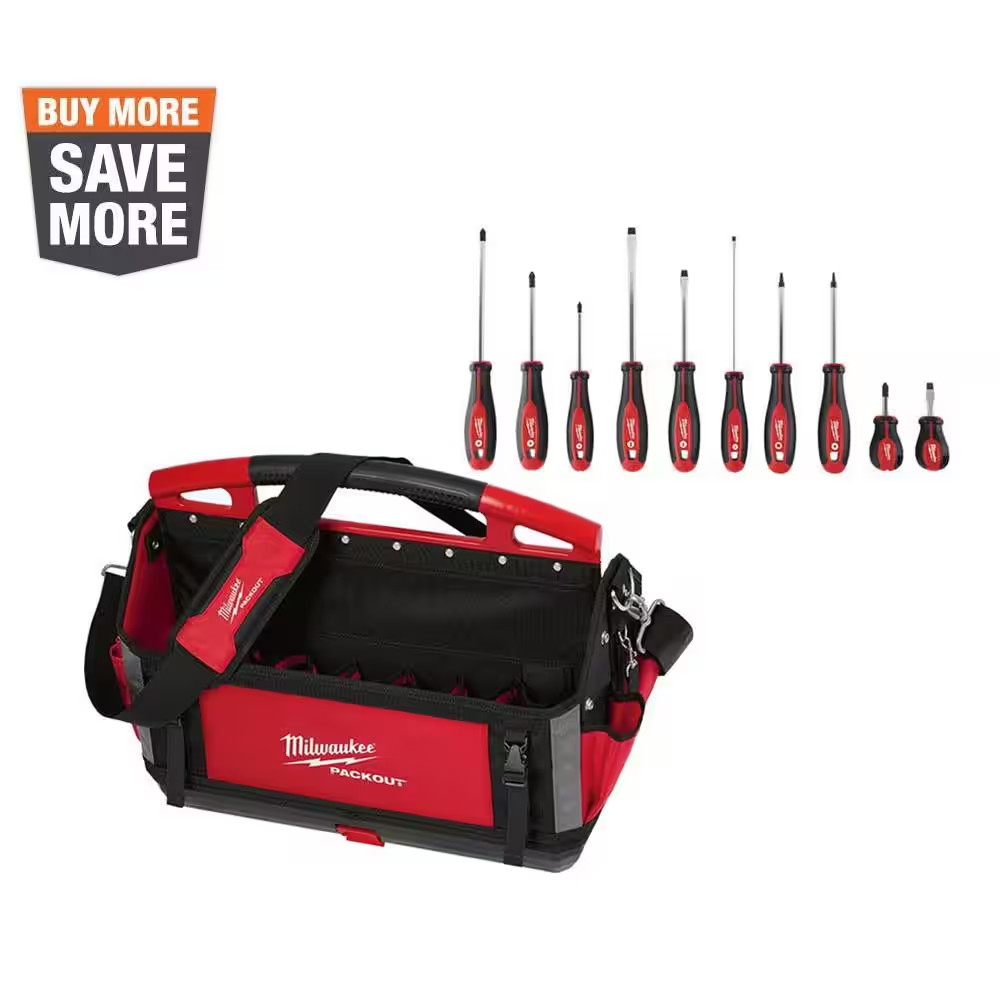 Technician Tool Bag 20″ 11 Pcs Screwdriver Set Contractor Tote Electrician Caddy