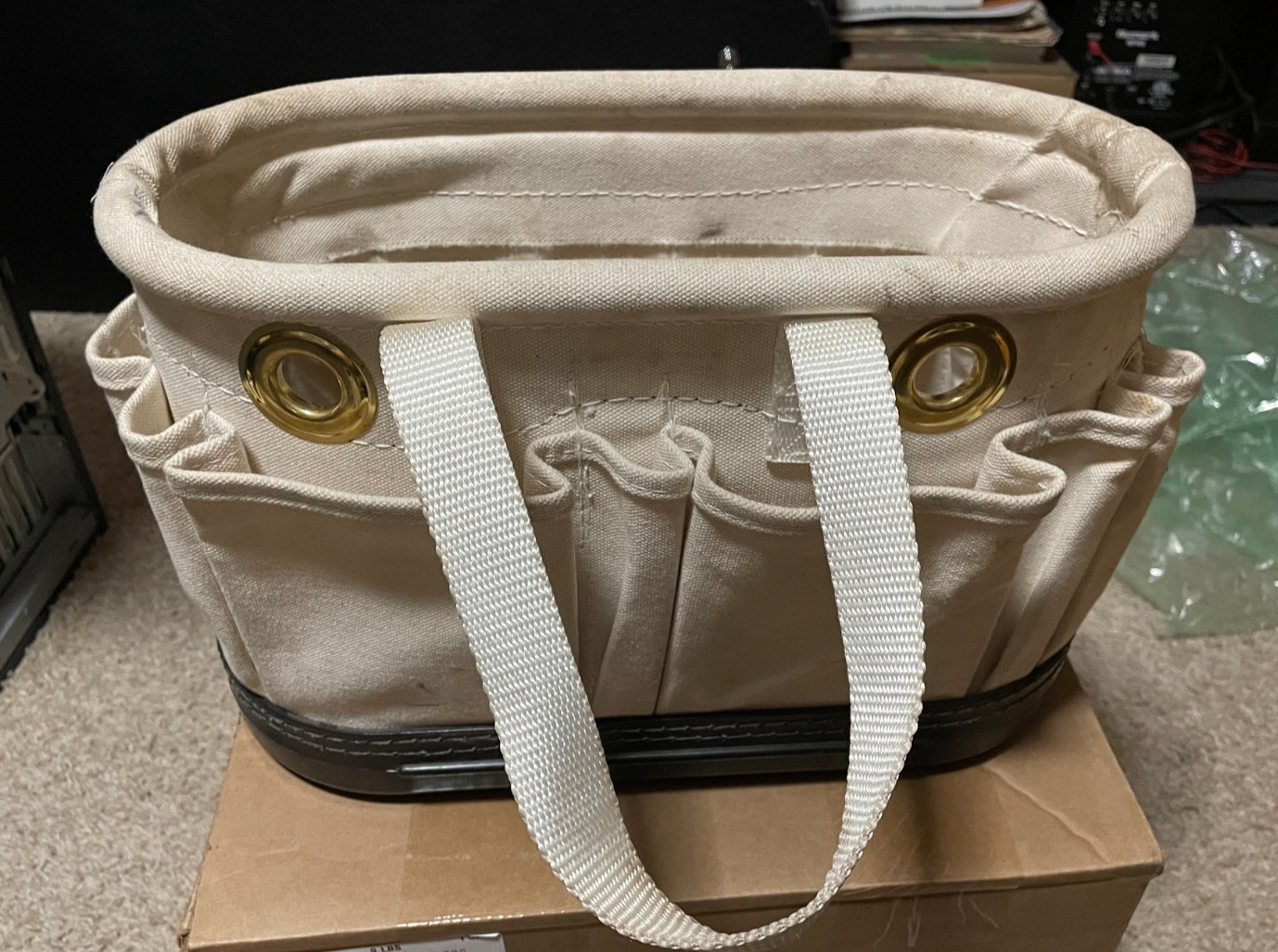 JL Matthews oval lineman tool tote bag