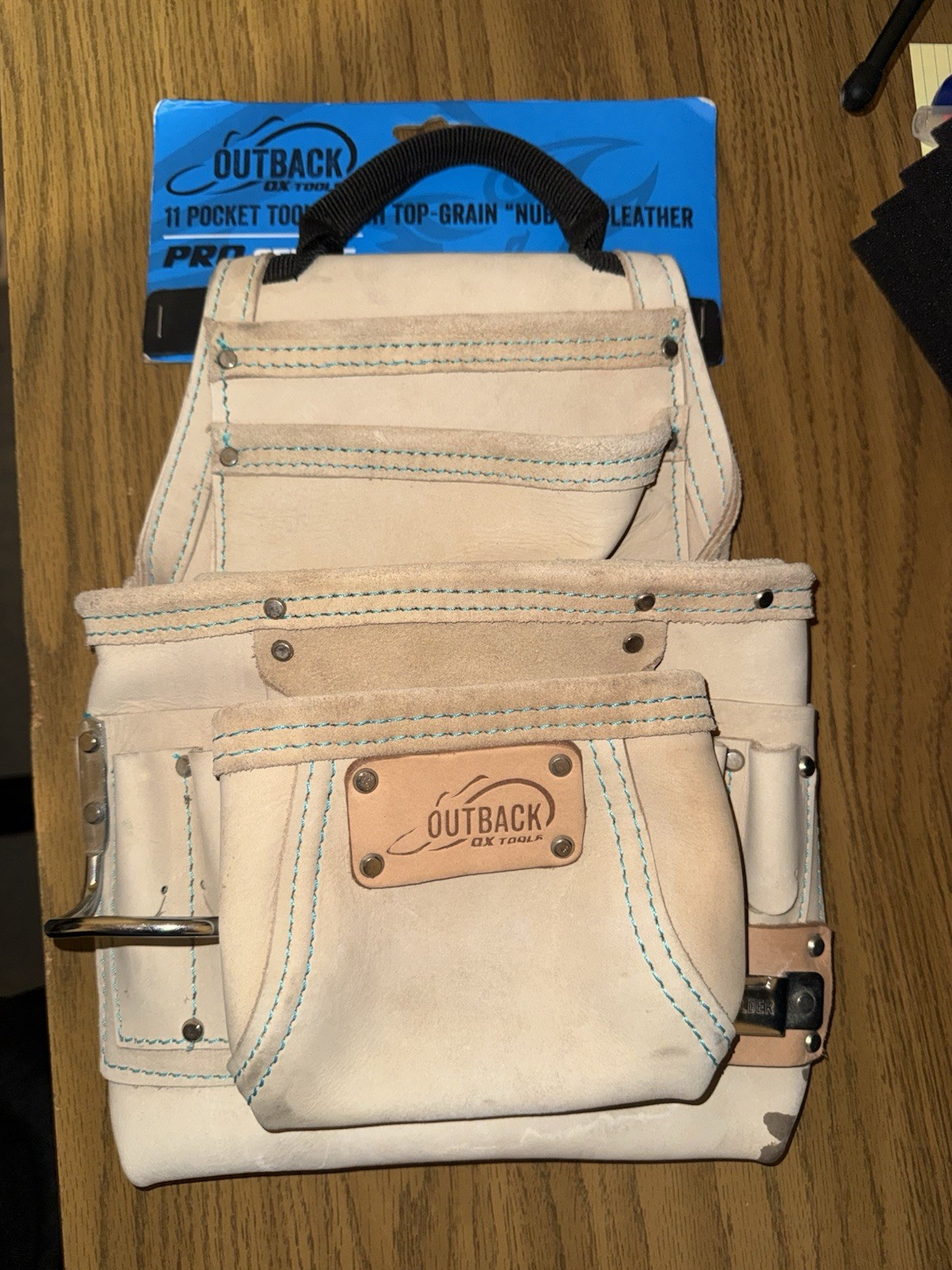 OX Tools Pro Series 11 Pocket Tool pouch Top Grain white nubuck leather