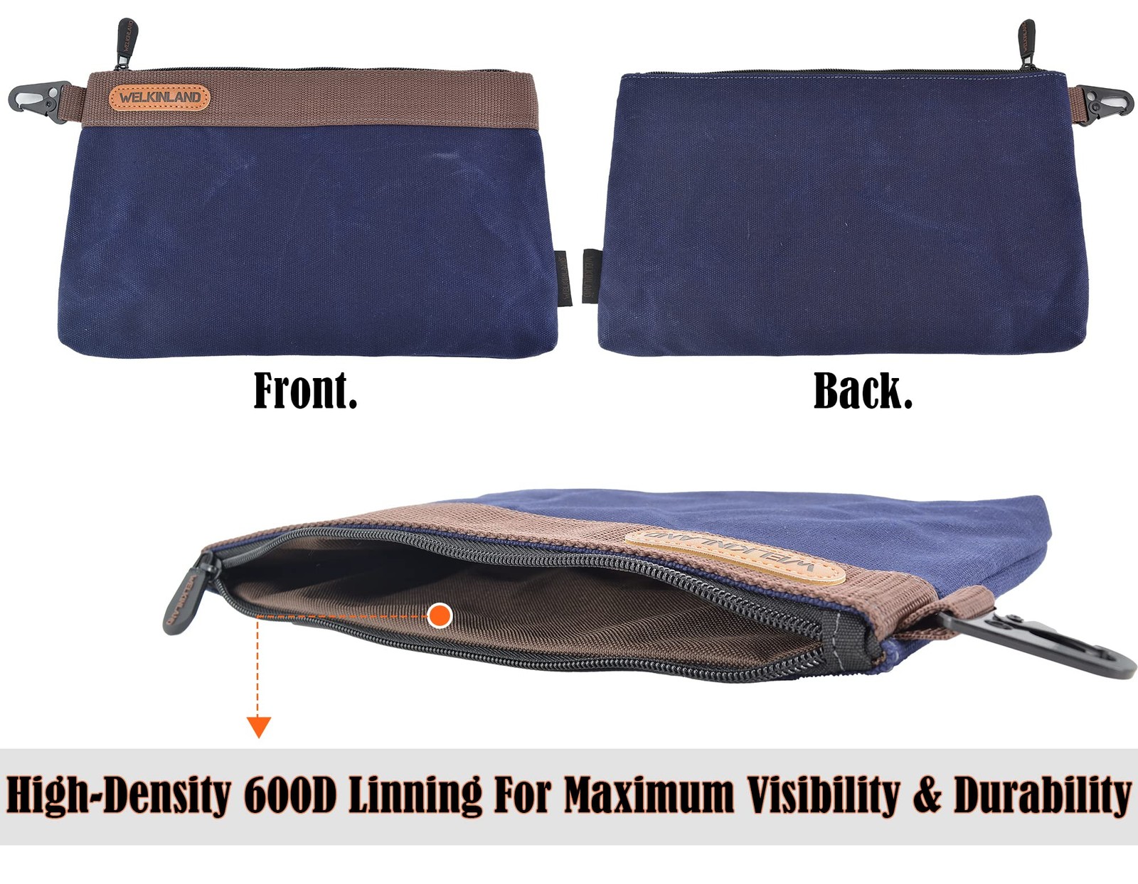 WELKINLAND Heavy-Duty Canvas Tool pouch, 4PCS Tool pouches, 12 Tool pouch, Waxed