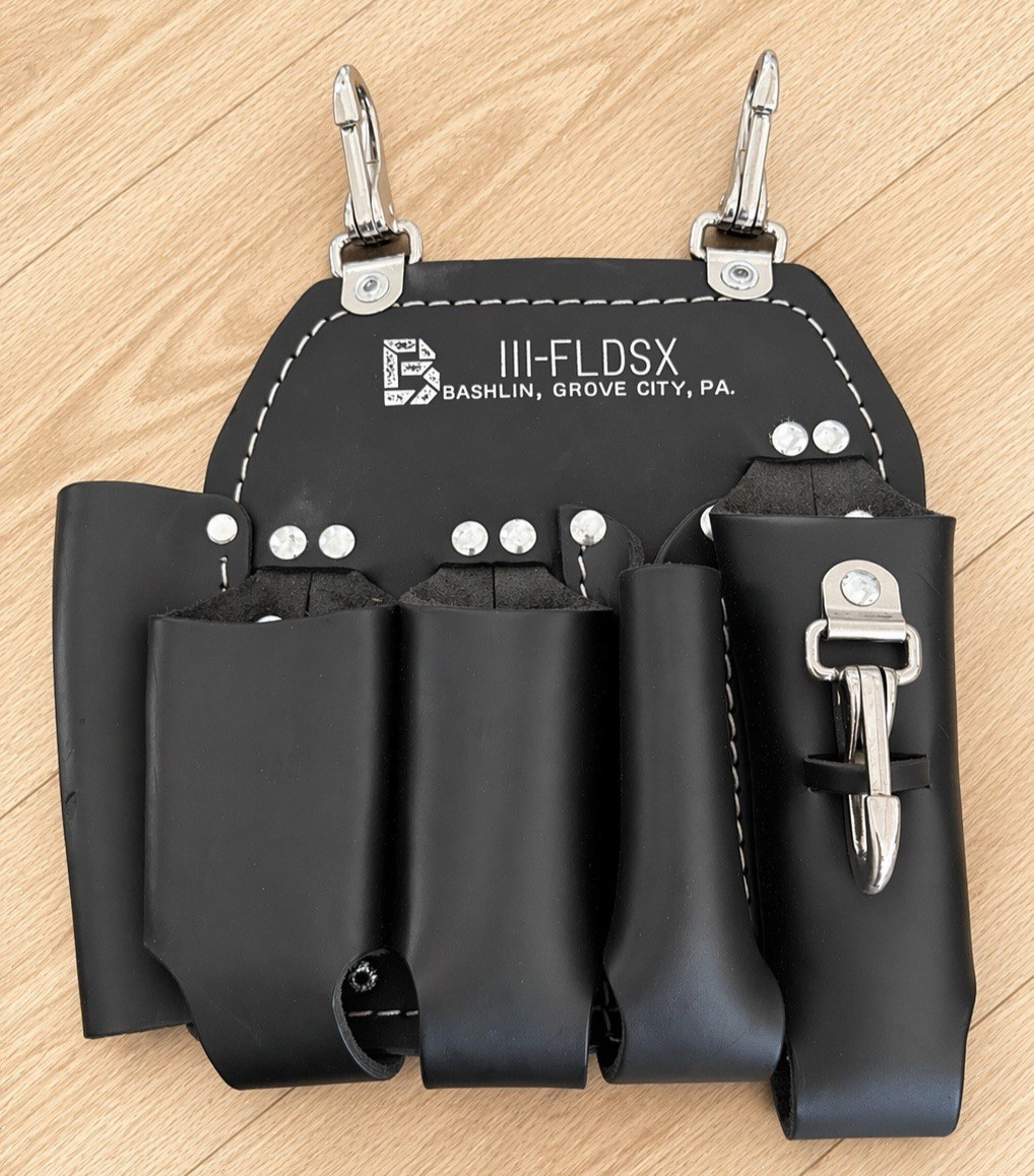 Bashlin III-FLDSX 5 Pocket Linemans Tool Pouch Black Flex-Fit Belt Holster