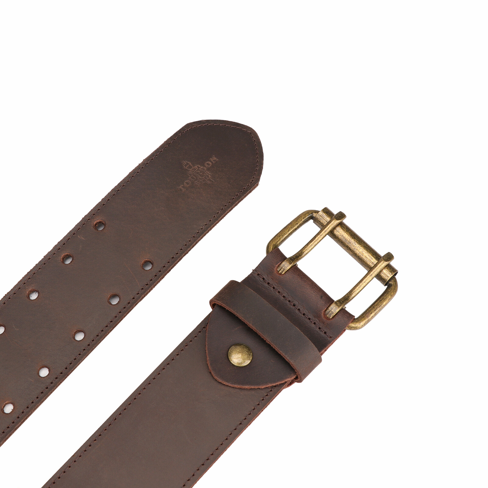 TOURBON 2″ Width Leather Work Belt in Heavy Top 30-45″Removable Buckle Tool Belt