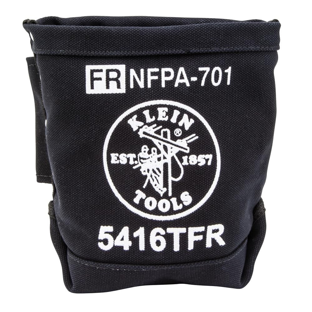 Klein Tools 5416TFR Tool Bag, Flame Resistant Canvas Bag for 1 Pack, Black