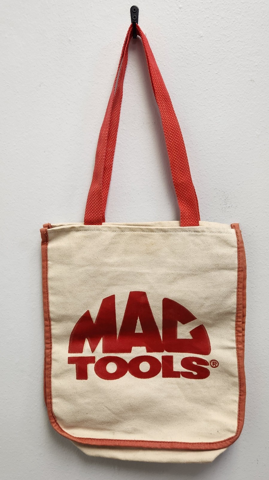 Vintage Mac Tools Canvas Tote Bag Red Logo Promotional Automotive Collectible