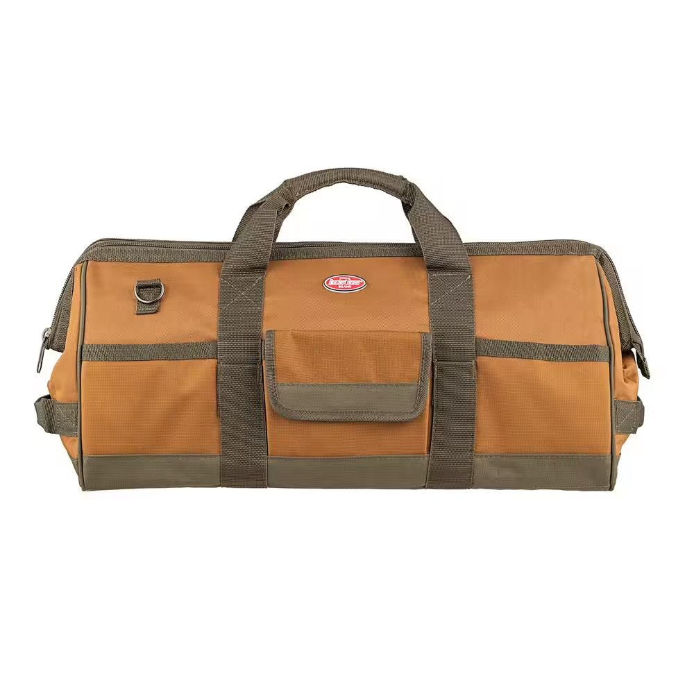 Gatemouth 24 In. Tool Bag in Brown and Green with 36 Pockets