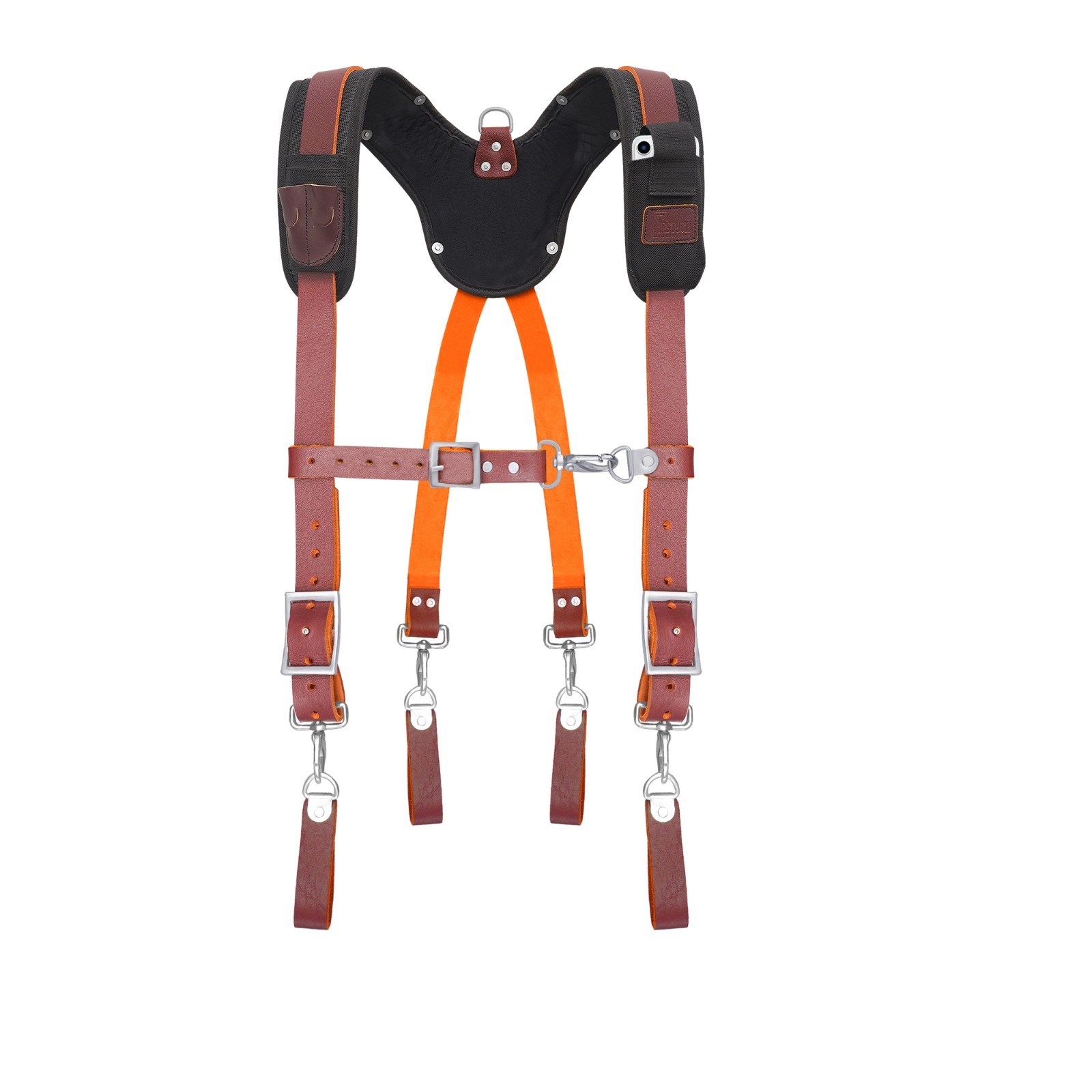 Trutuch Maroon Leather Tool Belt with Suspender | Framers Tool Bag | Tool Belt