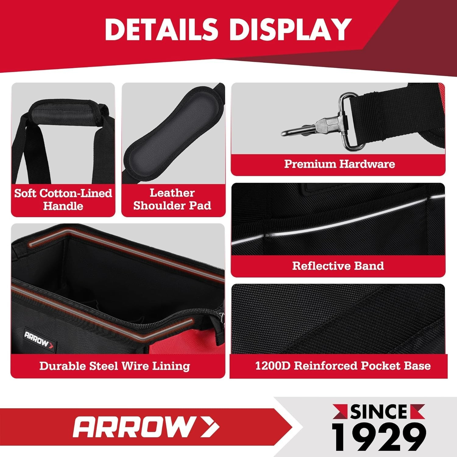 Spacious 14″ Tool Carrier for Mechanics & Case with Durable Oxford Fabric Design