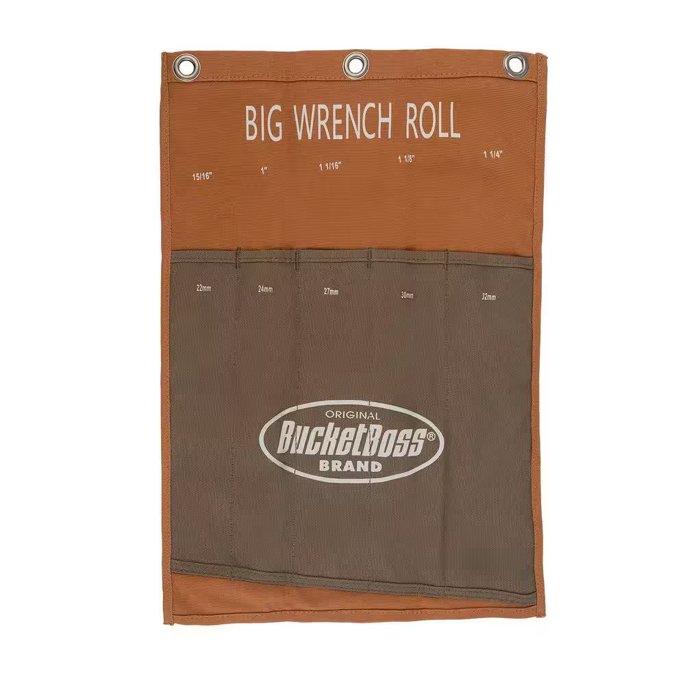 14 In. Big Wrench Tool Roll with 5 Tool Bag Storage Pockets