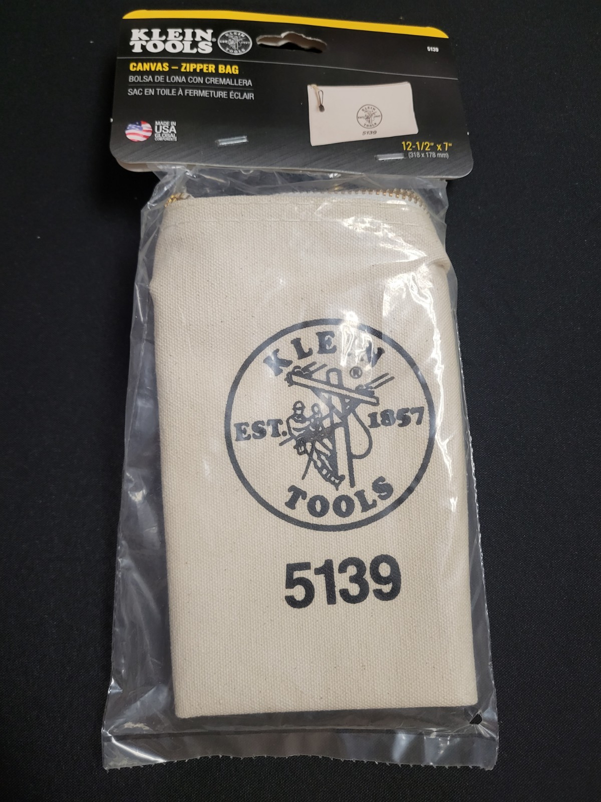 Klein Tools Canvas Zipper Bag 5139 (2023) Brand New Factory Bagged USA Product