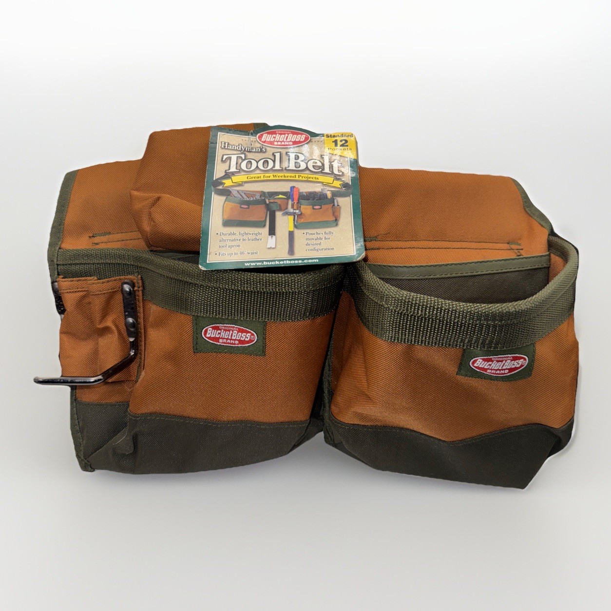 Bucket Boss Handyman’s multi 3 Pocket Canvas Tool Belt Tape Pouch Hammer Holder