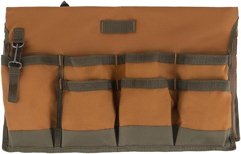 Round Portable Tool Organizer in Brown with 33 Compartments Fits 5 Gallon Bucket