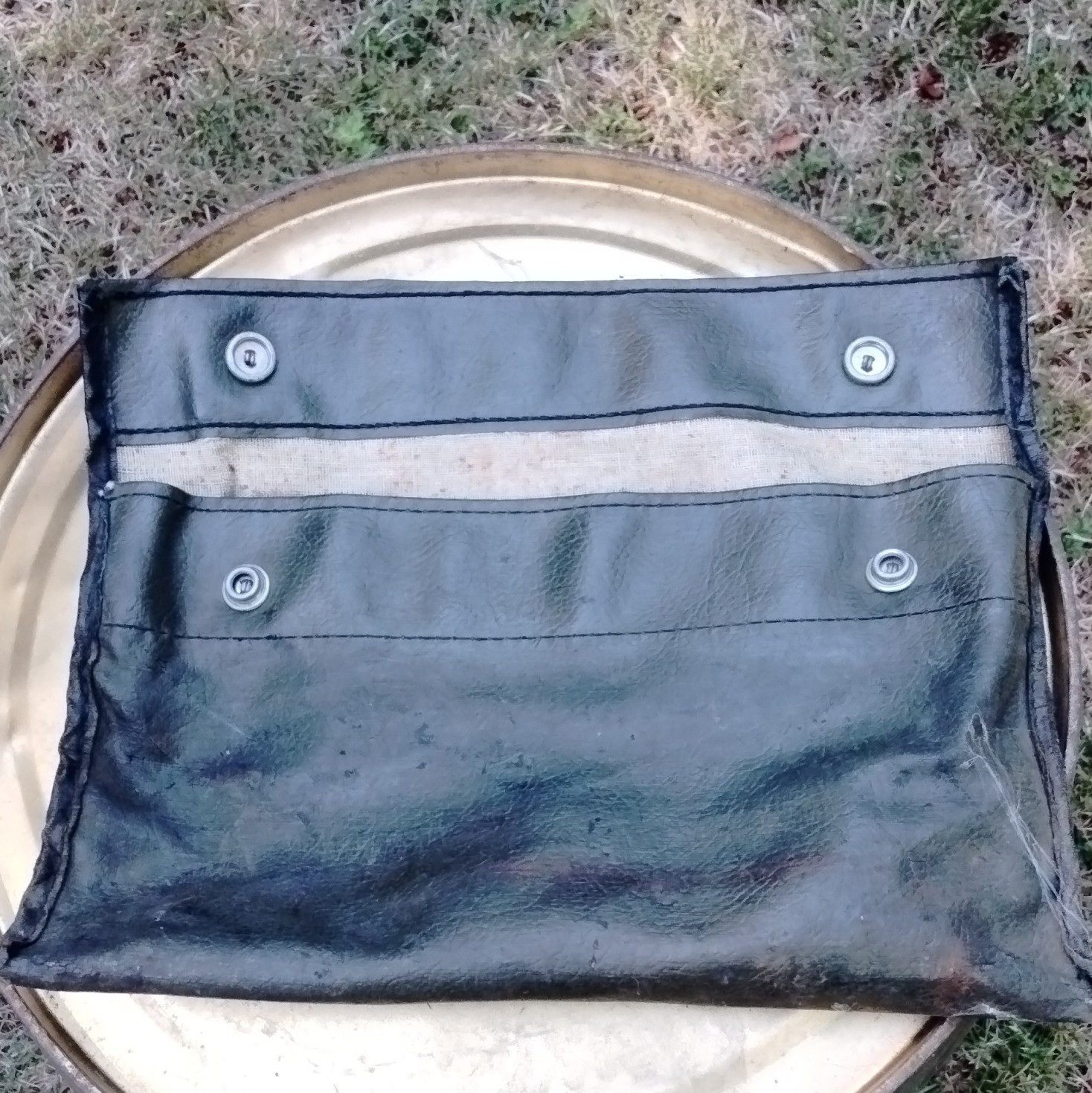 Green Leather Tool Pouch Bag, Snap Closure, Single Item, tools included