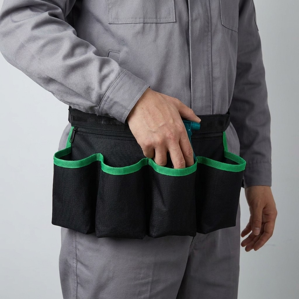 Lightweight Waterproof Material Tool Belt, Multi Pocket Work Waist Pouch